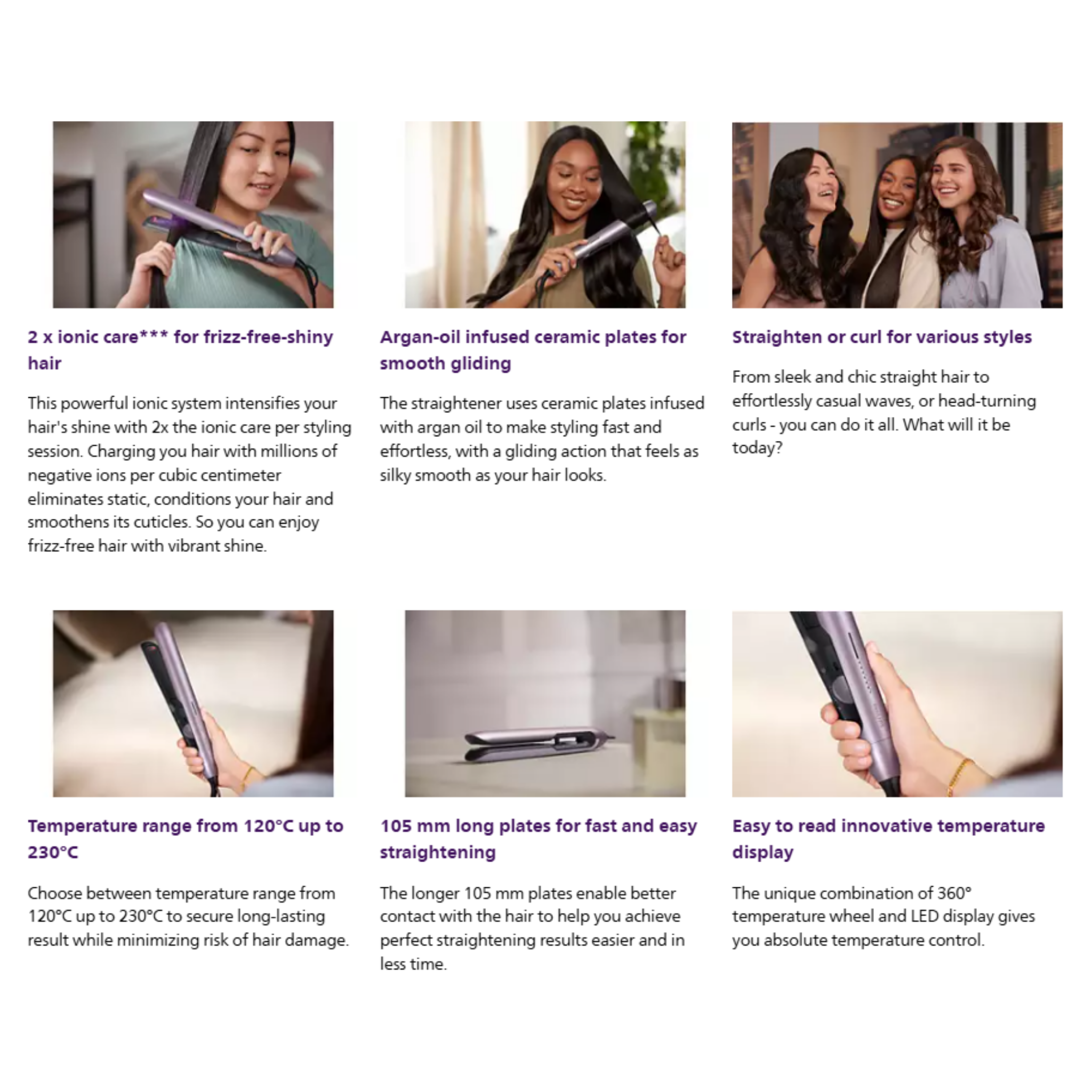 Philips 5000 Series Ionic Hair Straightener (BHS530/00)