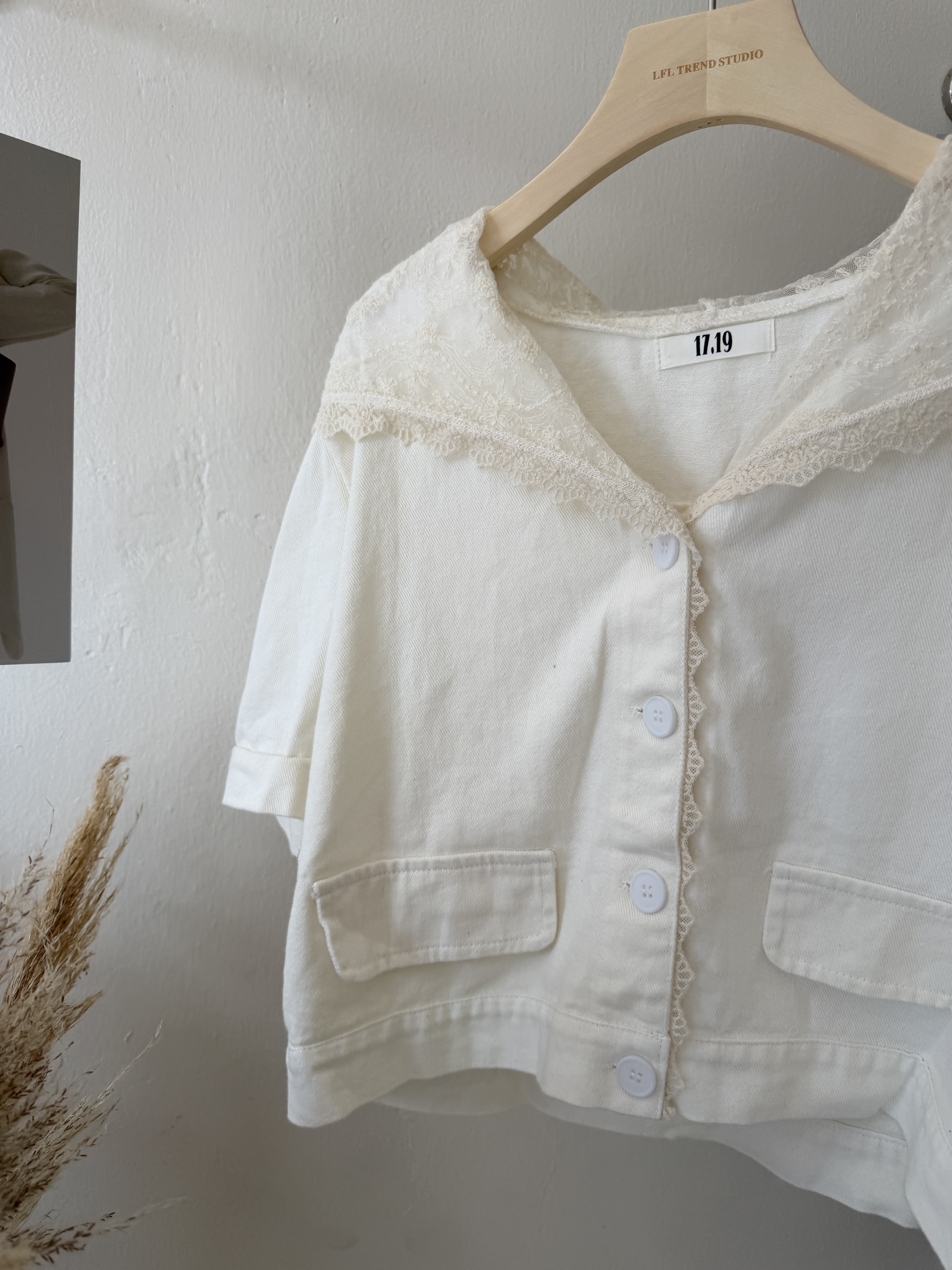 6557 时尚气质蕾丝牛仔外套