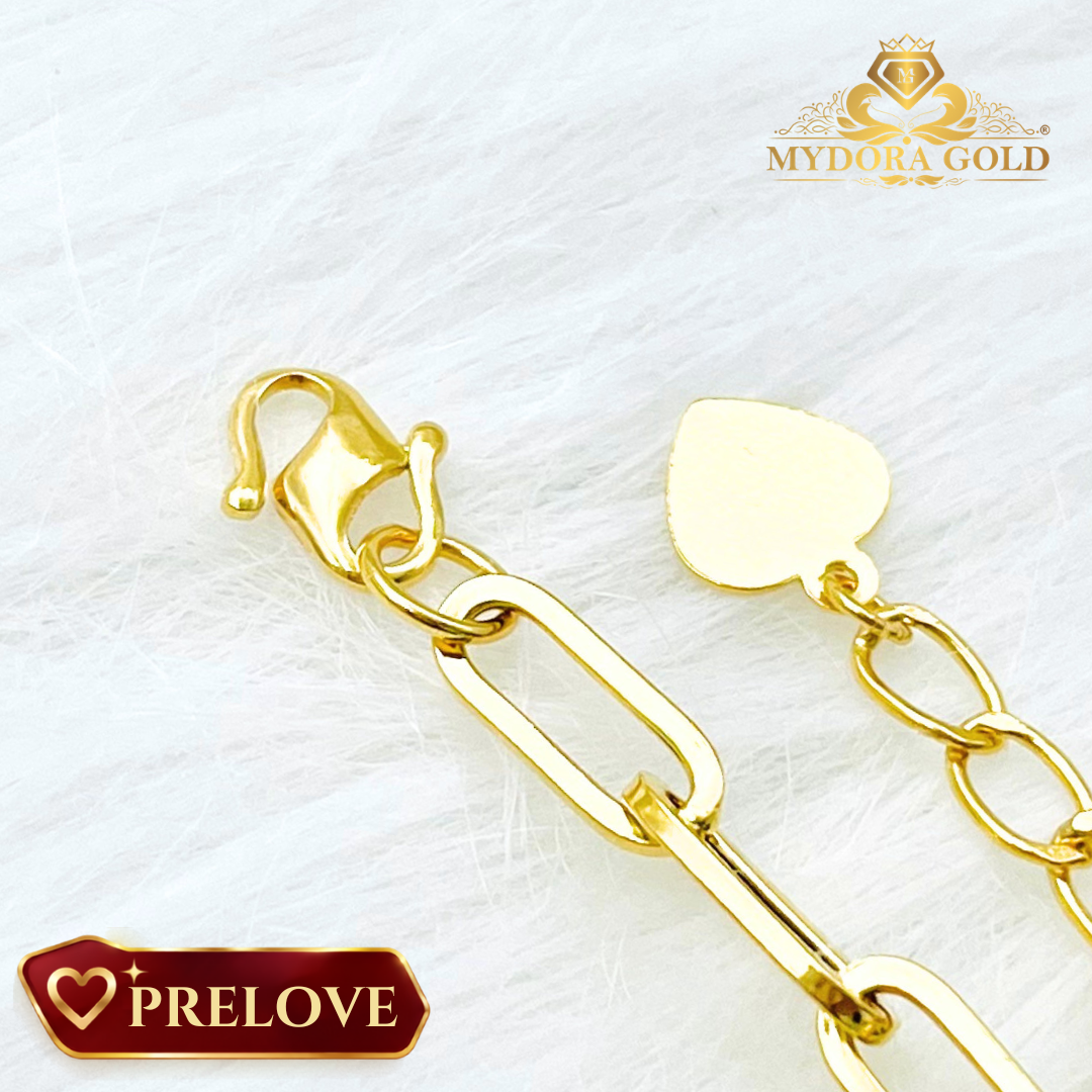 Pre-Loved: Rantai Tangan Paper Clip Fesyen l EMAS 916/22K