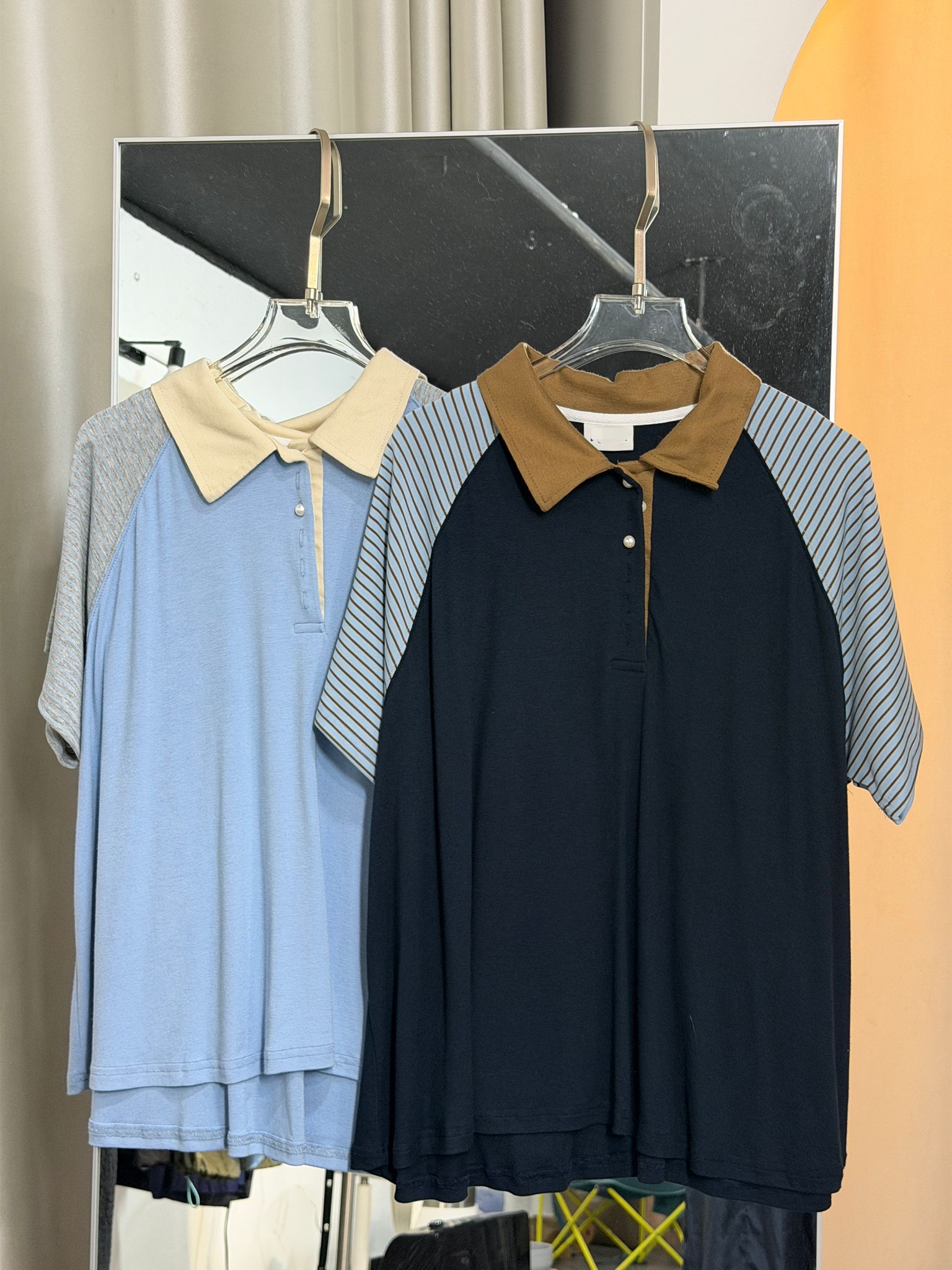 撞色拼接休閒playful Polo上衣