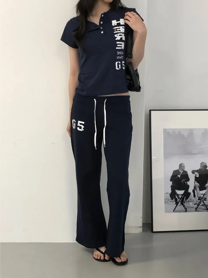 Distressed Graphic Button Top