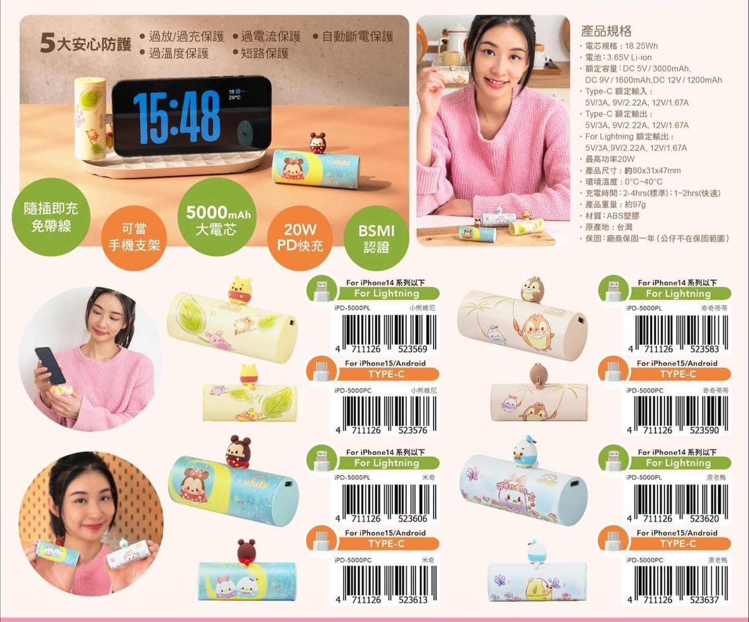 infoThink UFUFY 迪士尼系列 智慧快充口袋行動電源