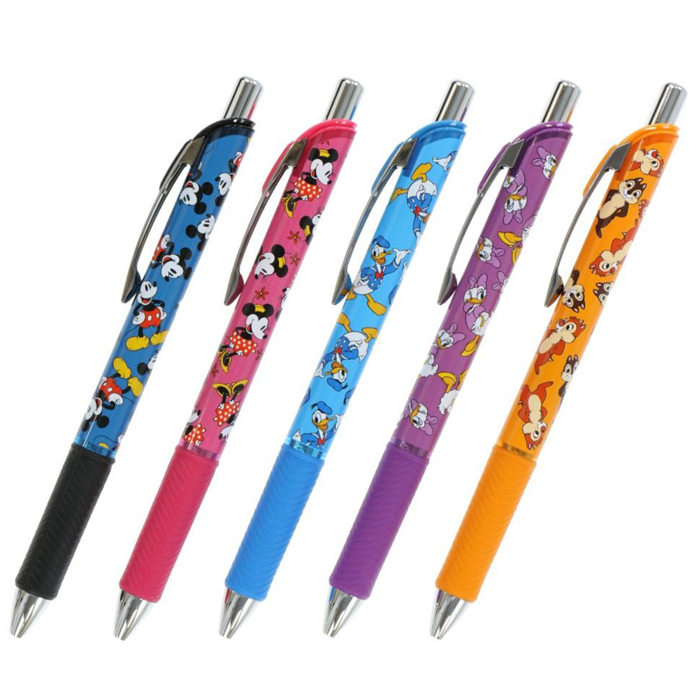 現貨｜【日本 Disney Store 限定】一套5枝 Mickey & Friends 米奇與朋友 日本製 Pentel EnerGel 0.5mm  黑色 啫喱筆 060173
