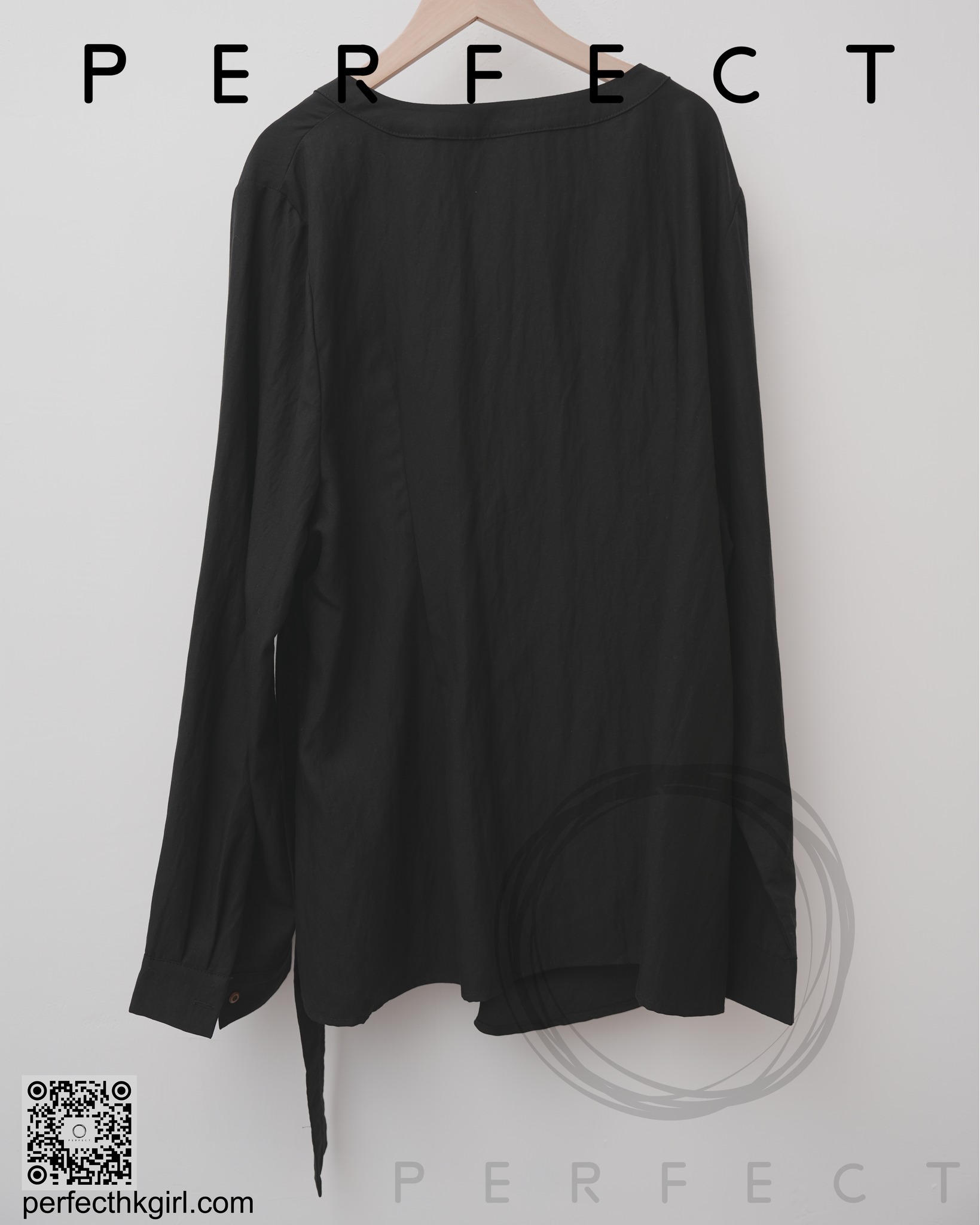 T0007_氣質自帶腰帶隨性上衣（顯瘦黑）