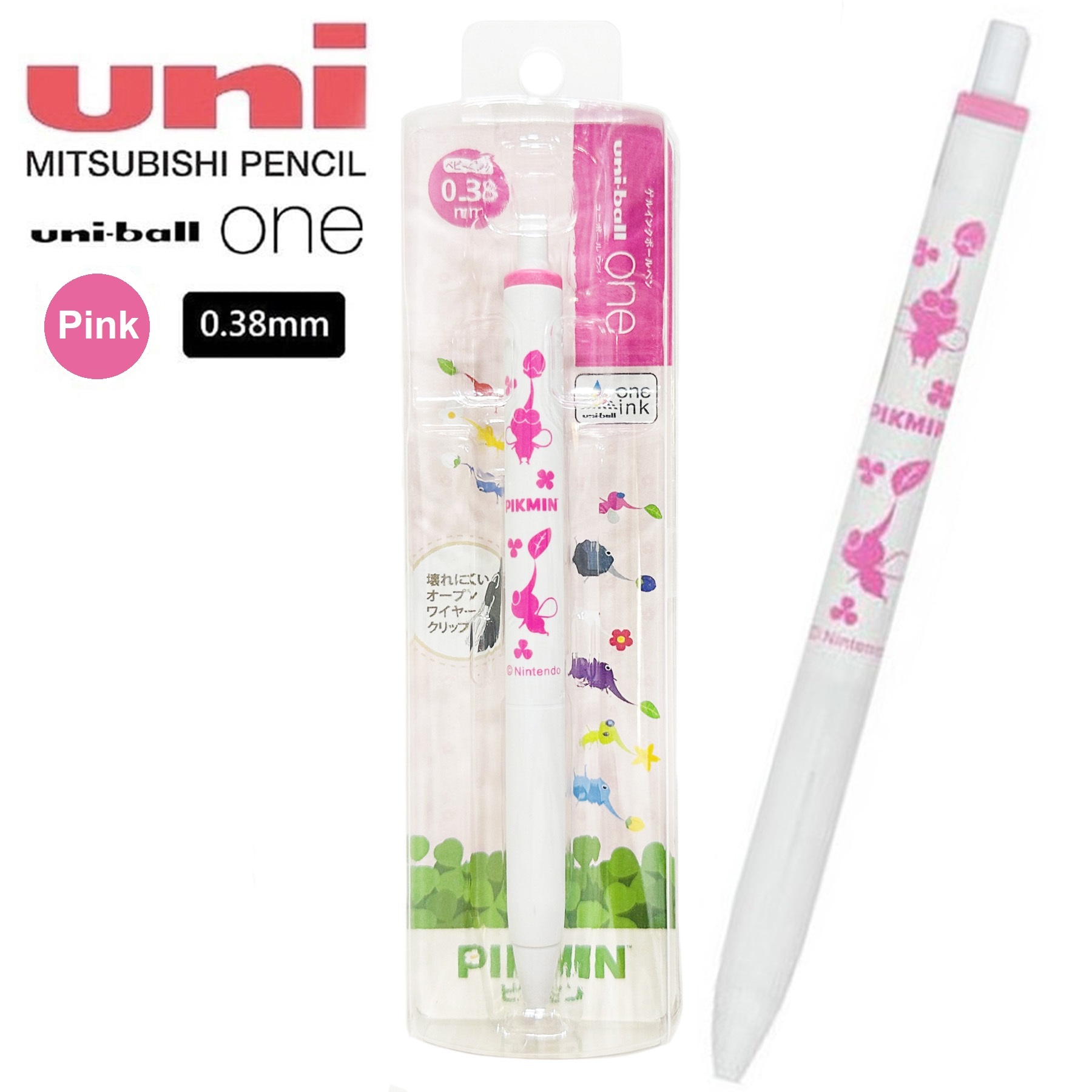 現貨｜皮克敏 Pikmin 三菱 uni-ball one 日本製 0.38mm 粉紅 Pink 啫喱筆 (706463)