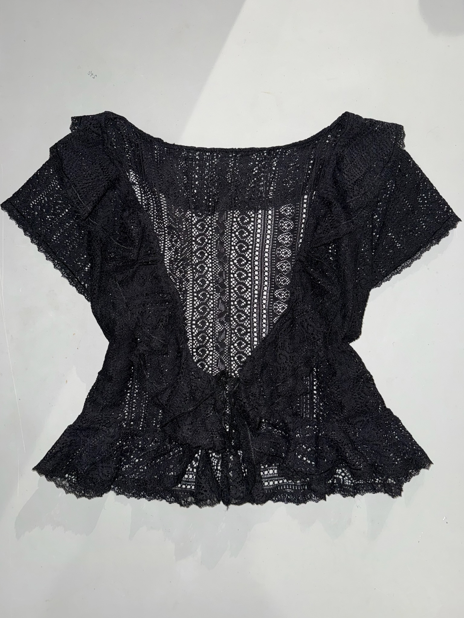 Black Sheer Lace Statement Bow Cable-Knit Set | Free Bow