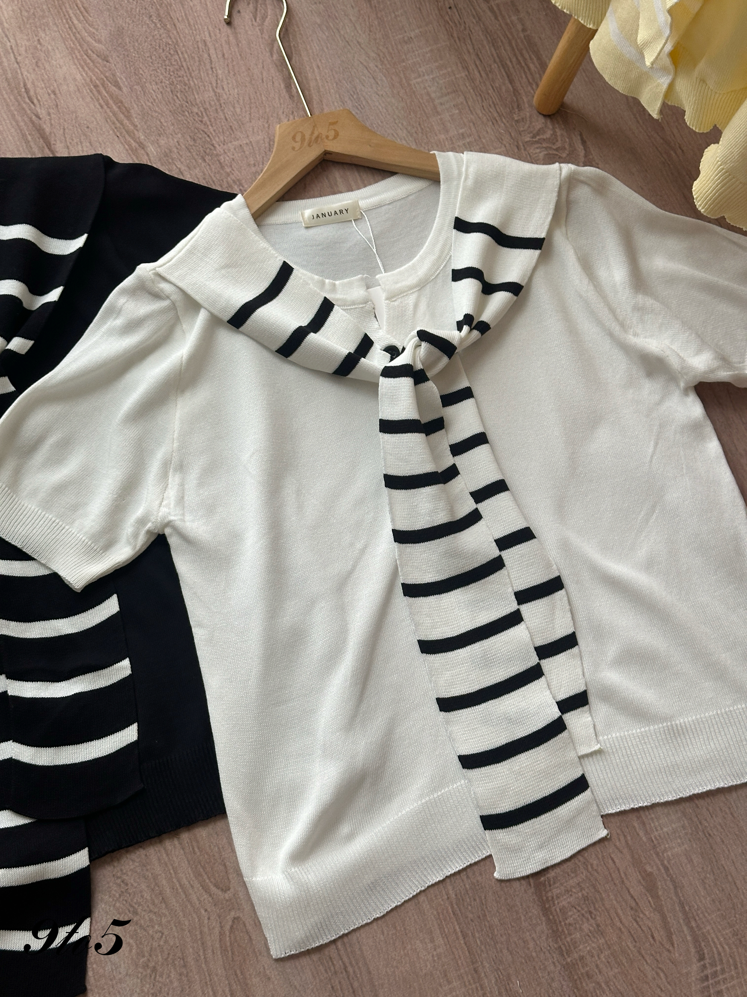 T4269 Sailor Collar Knit Top - 4 Colors 