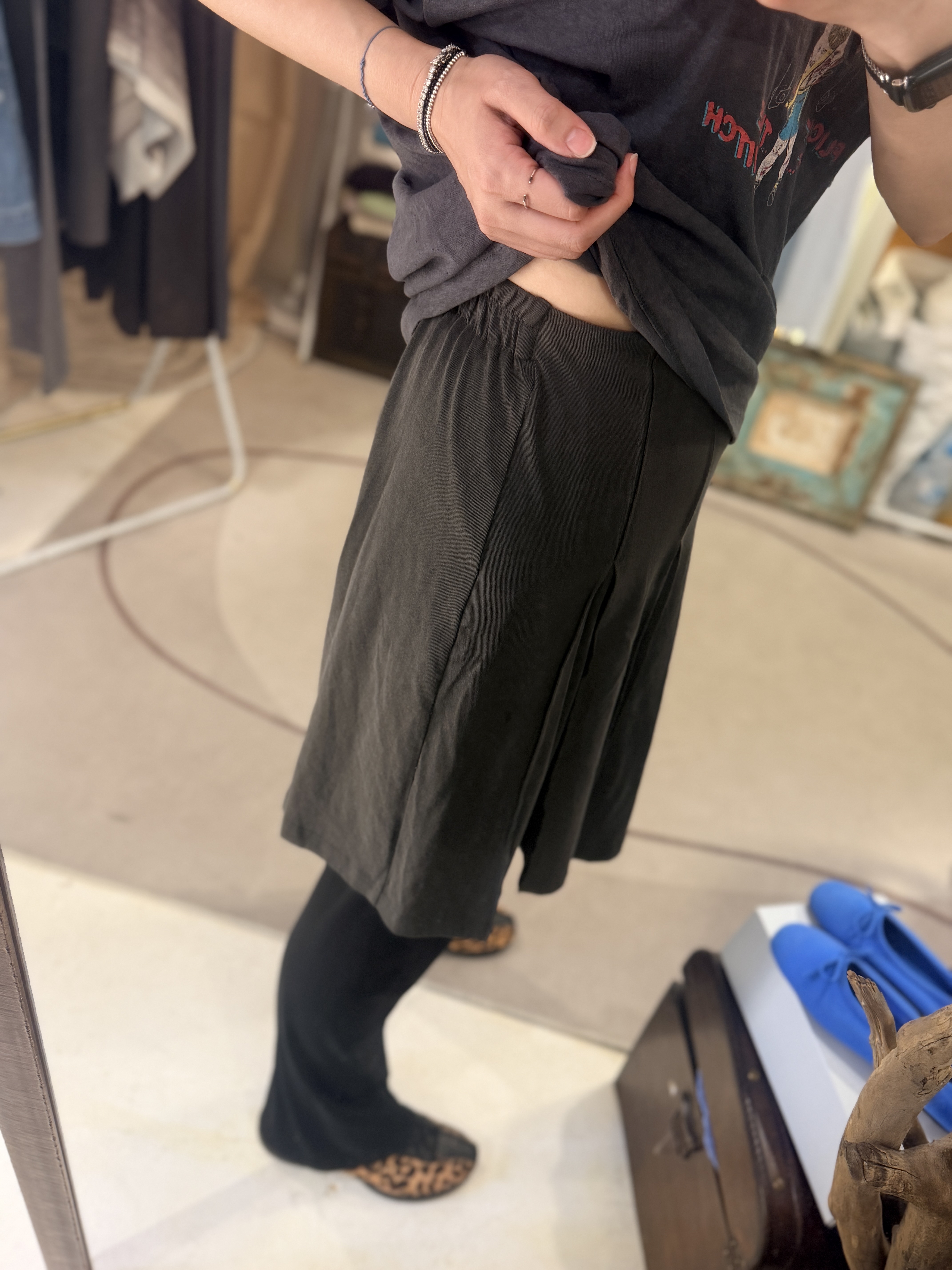 Washed cotton skirt