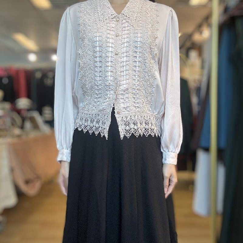Vintage Pale Pink Lace Blouse Shirt / Outer (PP001-6)