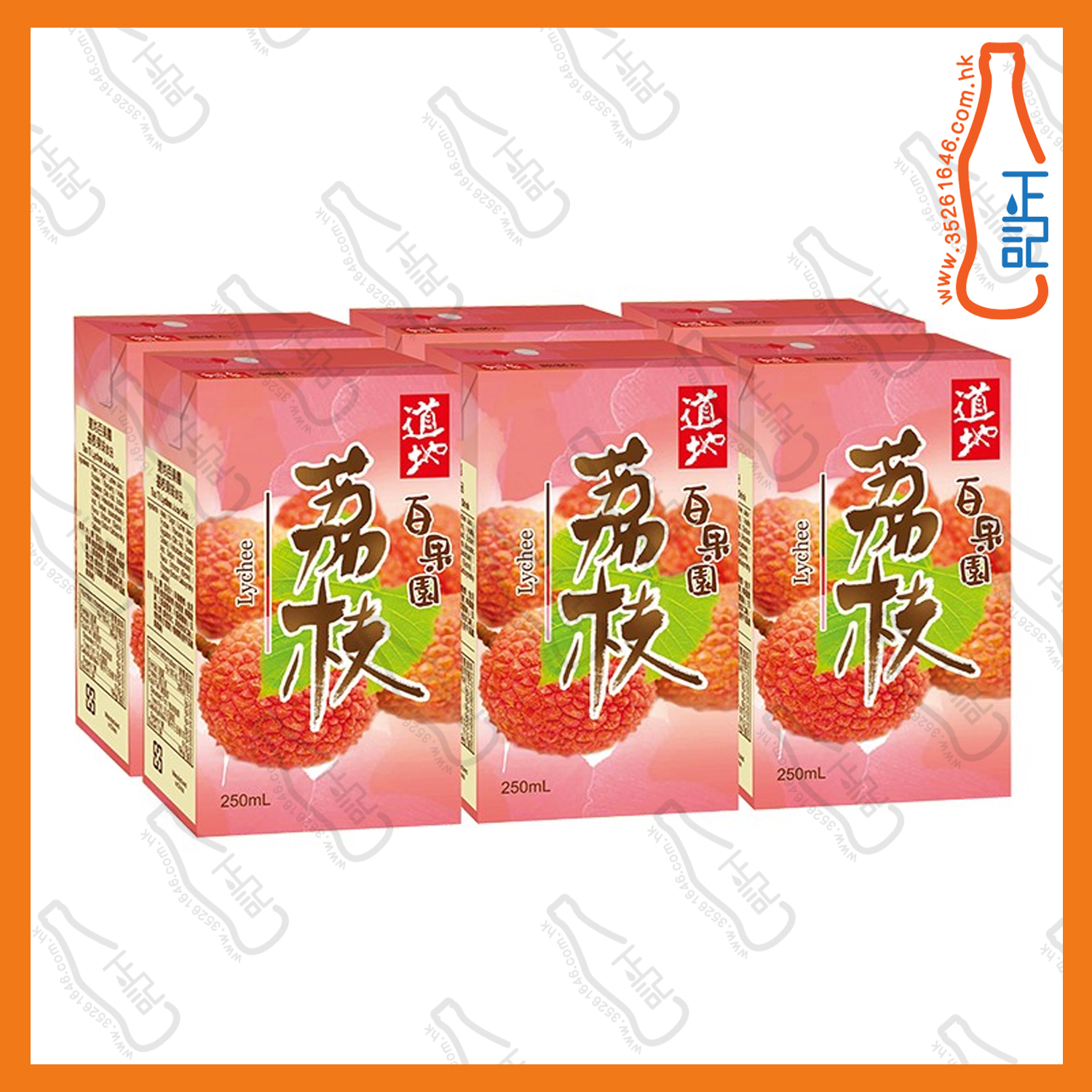 ==(紙包)道地 百香果園荔枝果味飲品 250ml x 6包 /排
