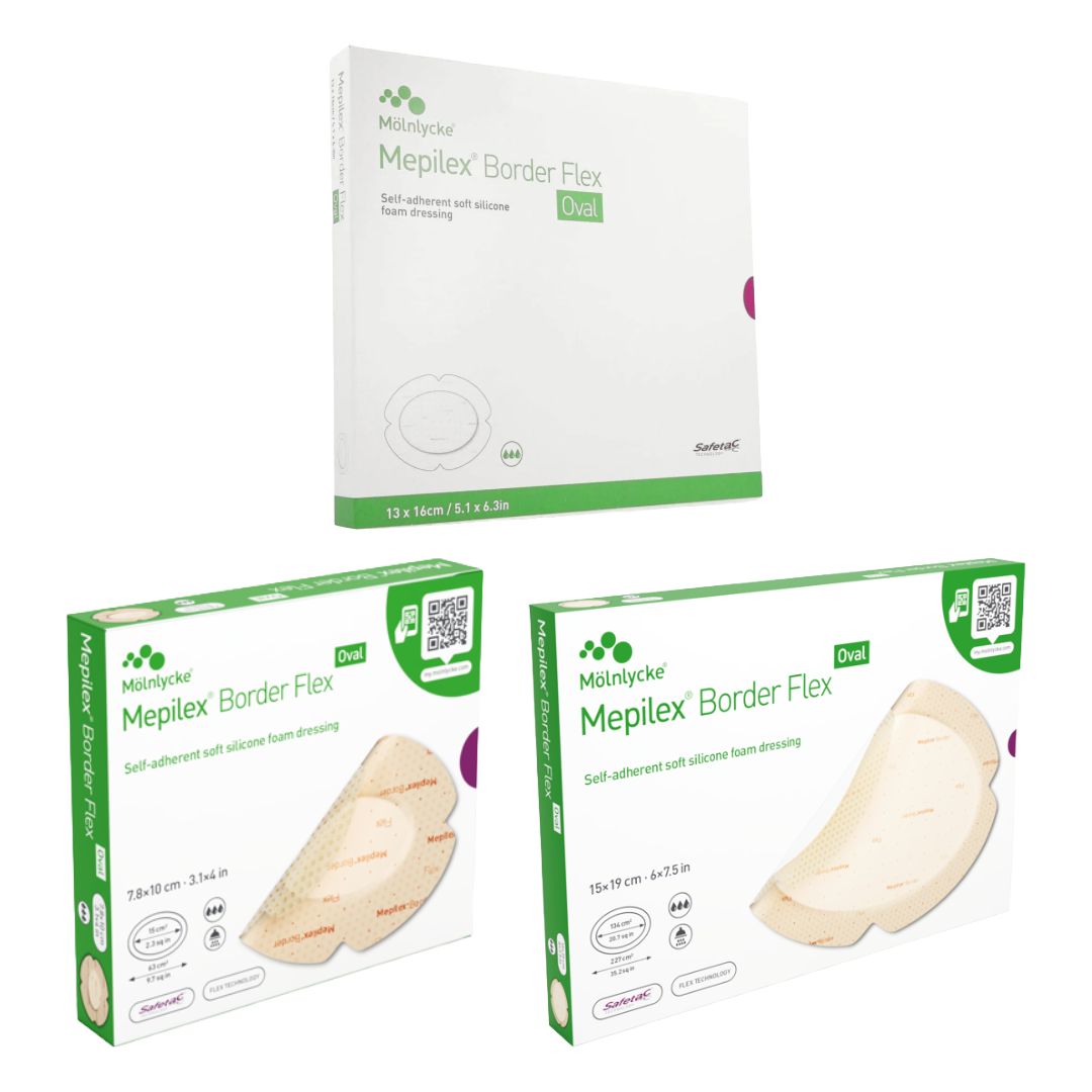 Molnlycke Mepilex Border Flex Oval 有邊型泡沫敷料貼
