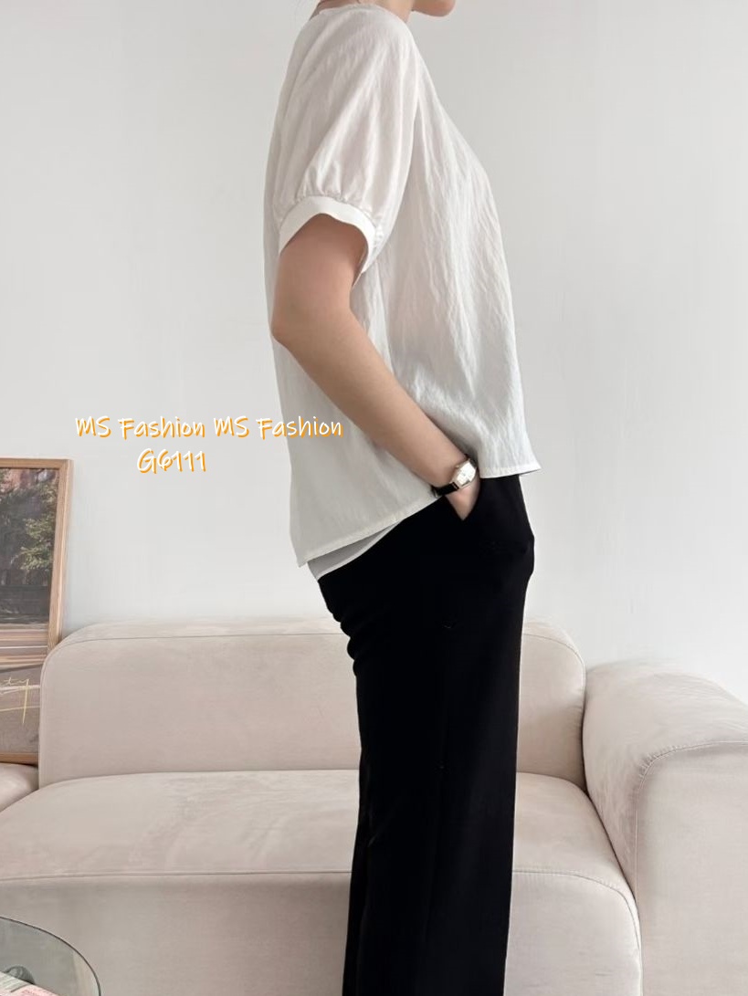 G6111 韓國🇰🇷特色皺皺拼布top