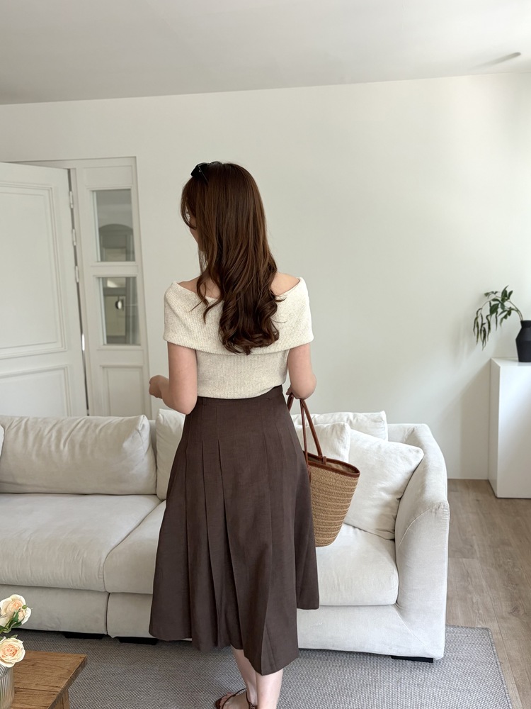 Linen Off Shoulder Top (Oat)