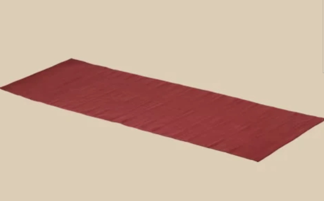 Isha Life- 棉質瑜伽墊（底部橡膠塗層)(棗紅色) Cotton Yoga Mat Rubber Coated (Red)