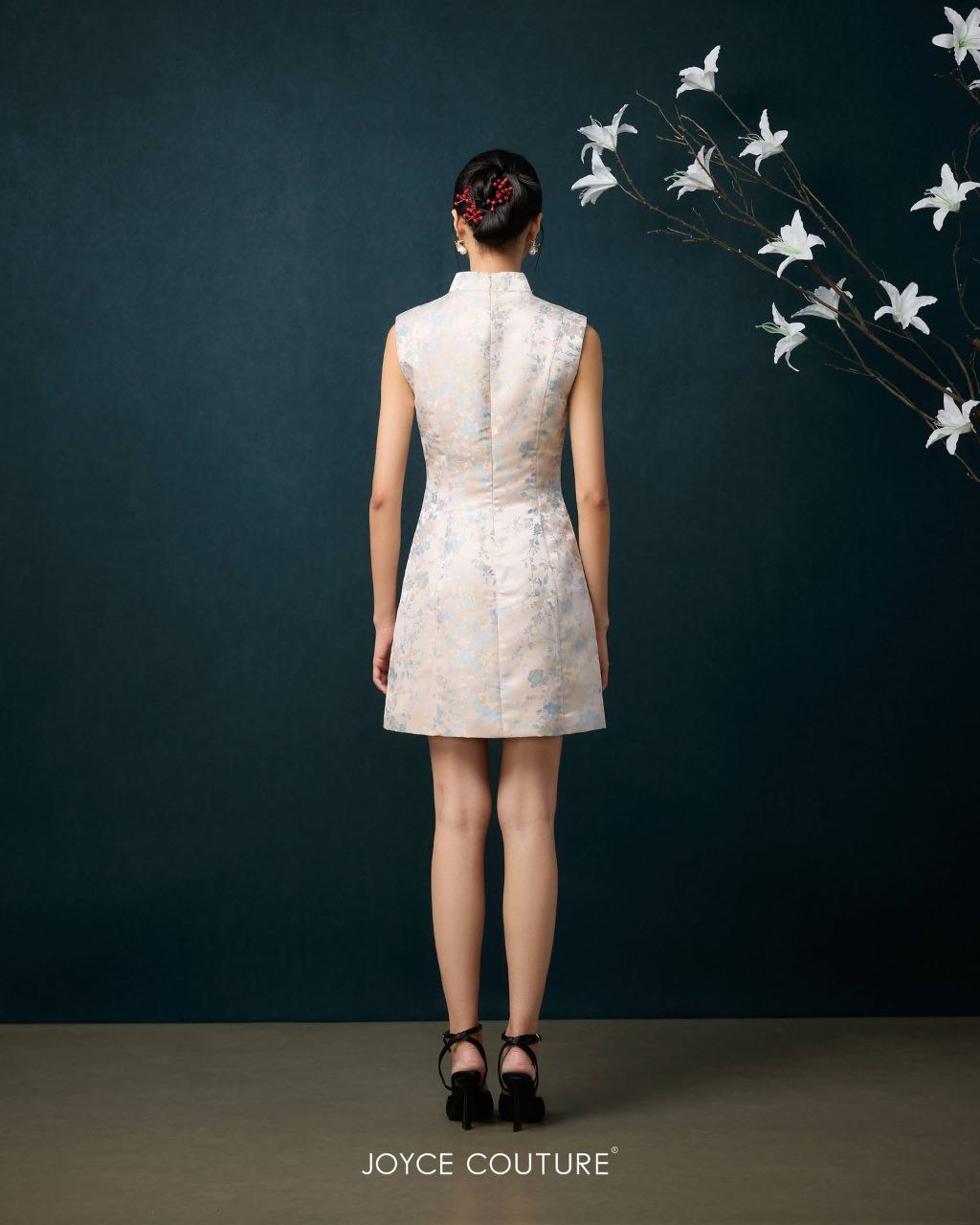 无袖传统旗袍连身裙 D0102