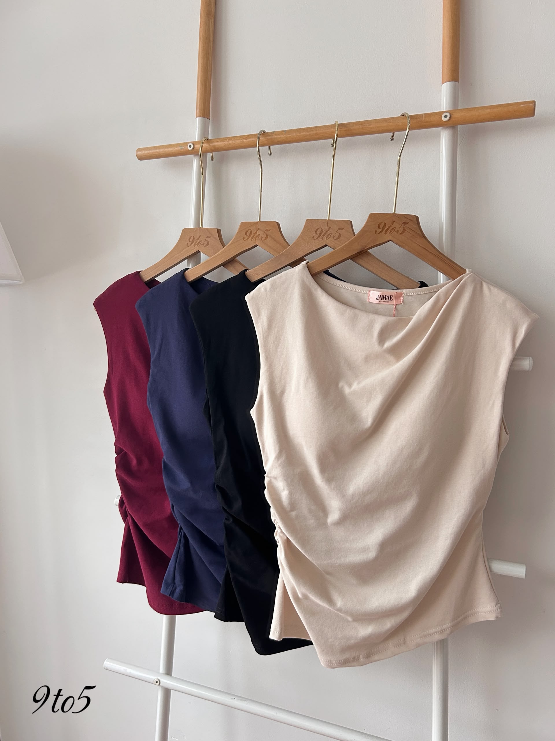T4392 Sleeveless Ruched bra top - 4 colors