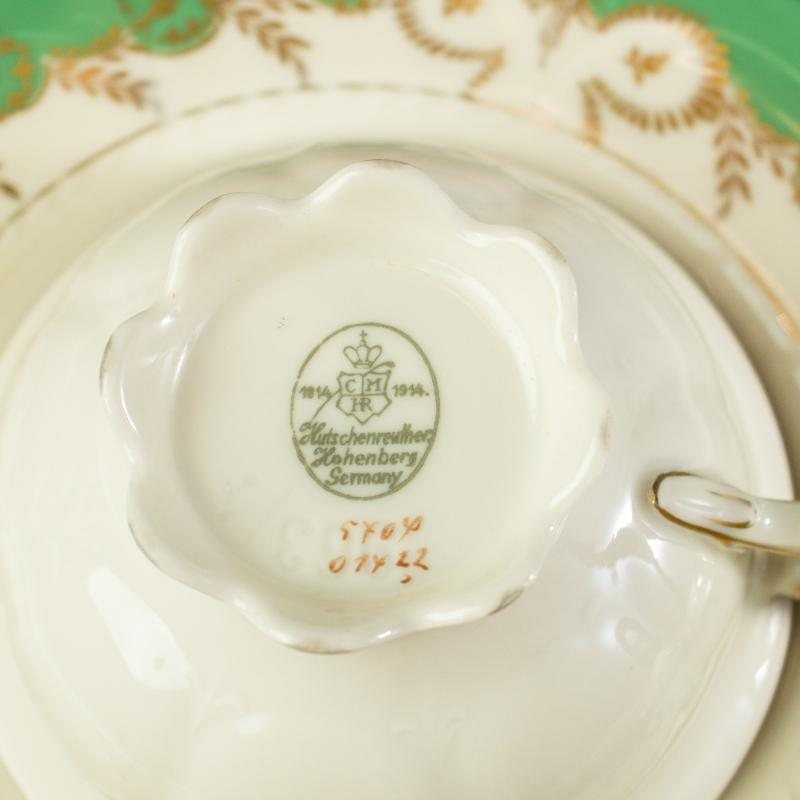 C.a.1939 - 1945 German Hutschenreuther Hohenberg Green Tea Set (MW112)