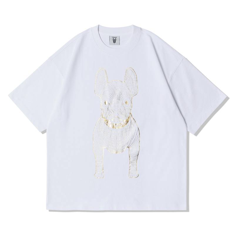 LW13 LIFEWORK: Gold Silver Dog Short Sleeve T-Shirt (Unisex)