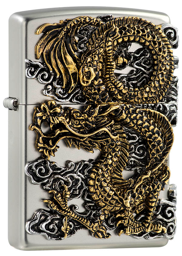 Zippo ZA-1-80B / ZBT-1-80B飛龍乘雲(銀色)防風打火機