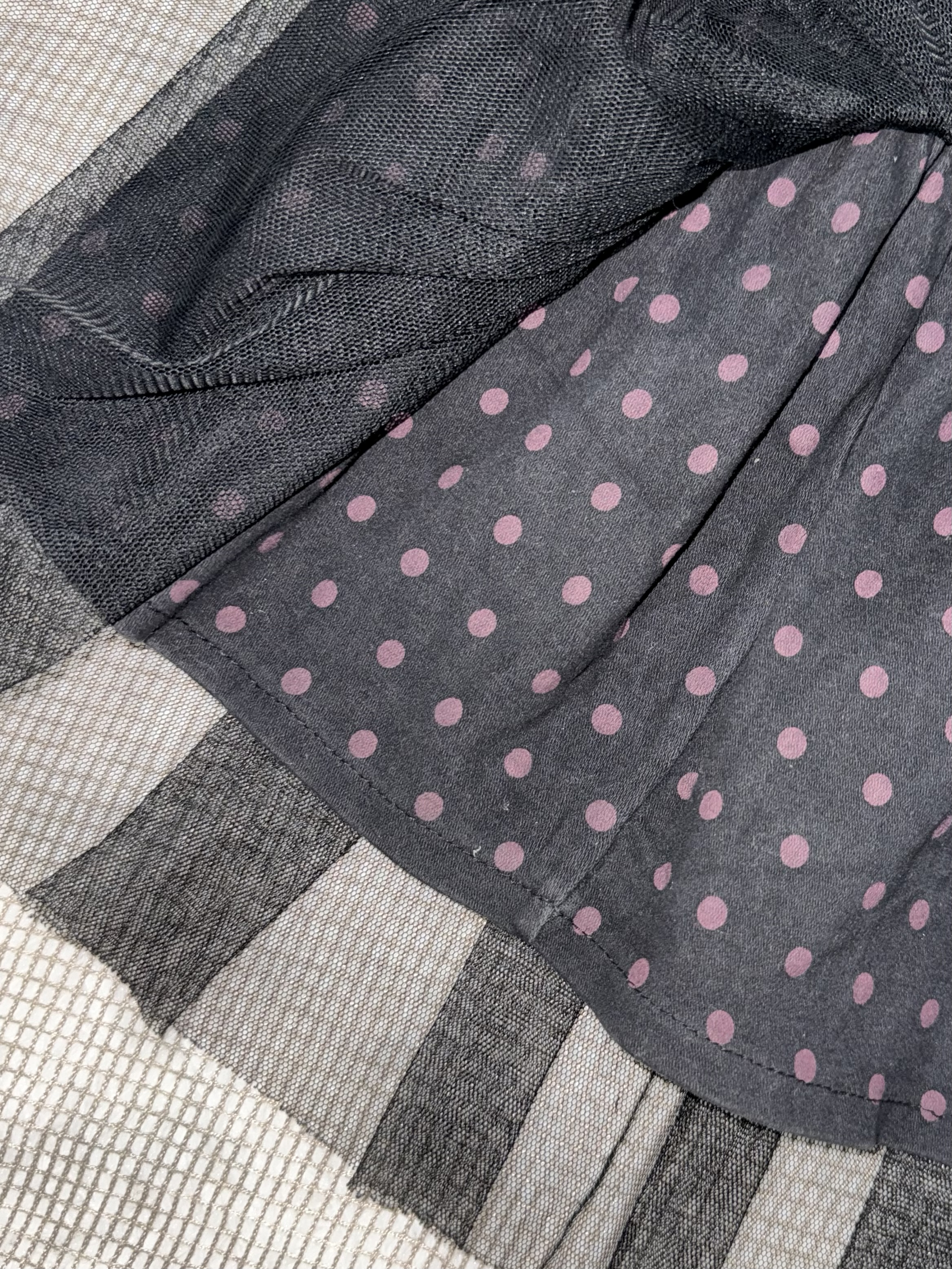 Black Polka Dot Tulle Tutu Skirt
