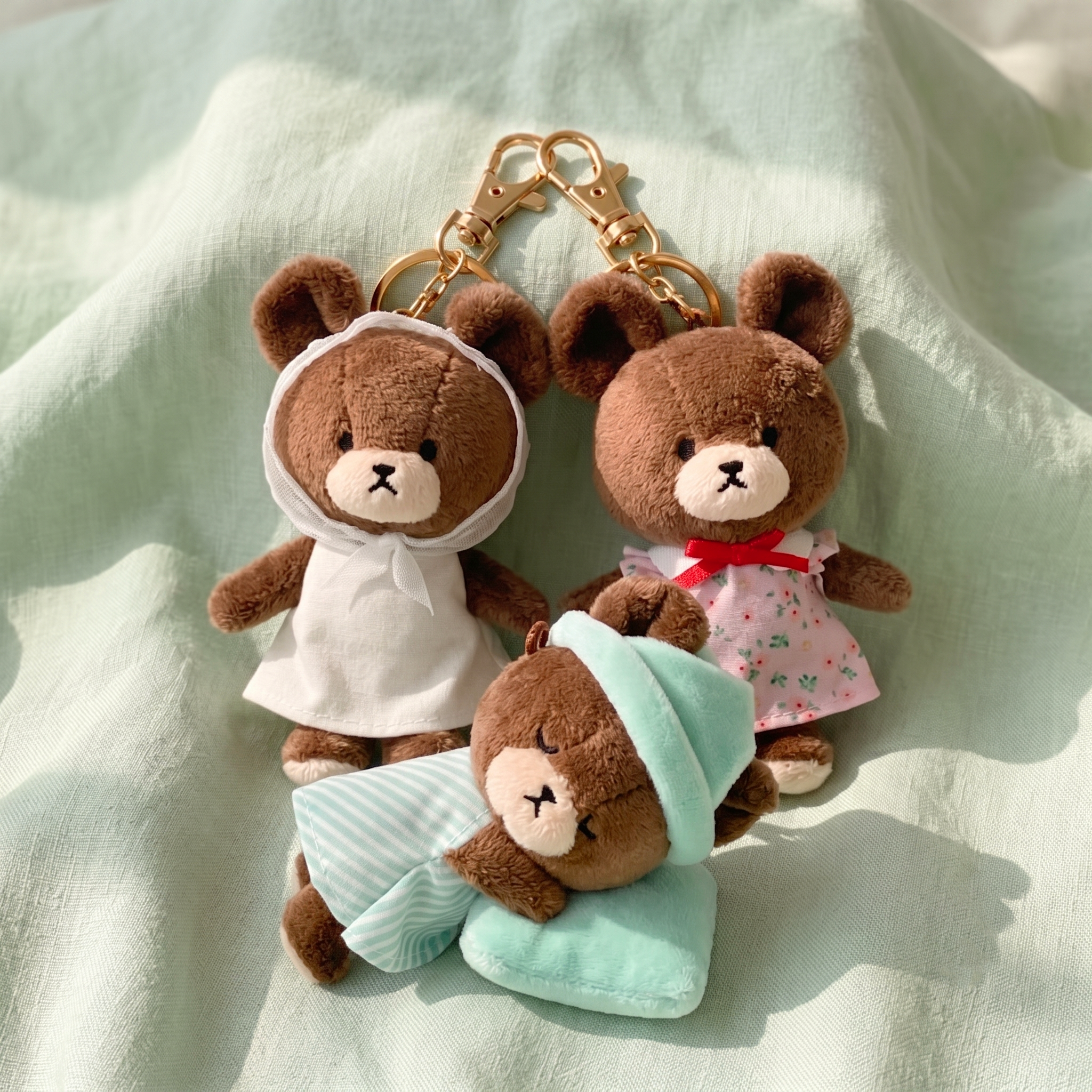 The Bears' School - 公仔掛飾 (純白蕾絲頭巾款)