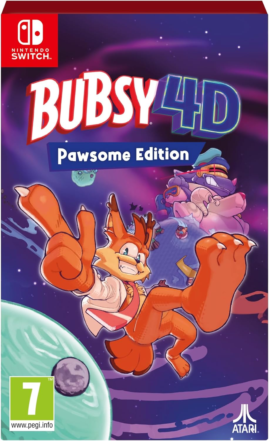 【預售 29/5】NS 大笨貓 4D 豪華版 Bubsy 4D Pawsome Edition 中/英/日文  (英文封面) NSW-3914