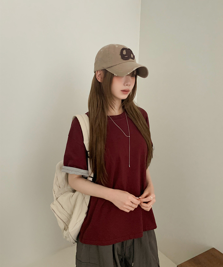 Contrast Cuff Short Sleeve Tee