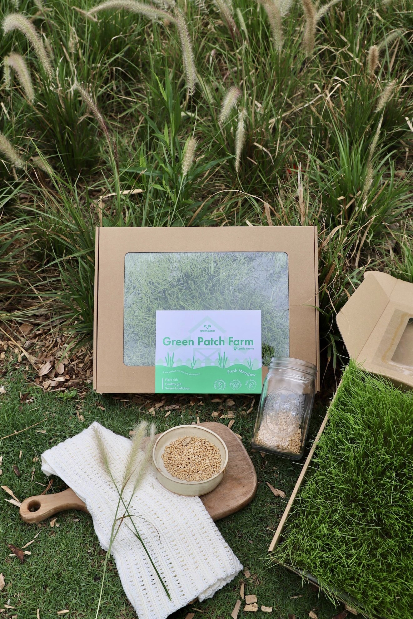 香港 Green Patch Farm Fresh Meadow 小寵物黑麥草X燕麥草零食草皮（約30x40cm）