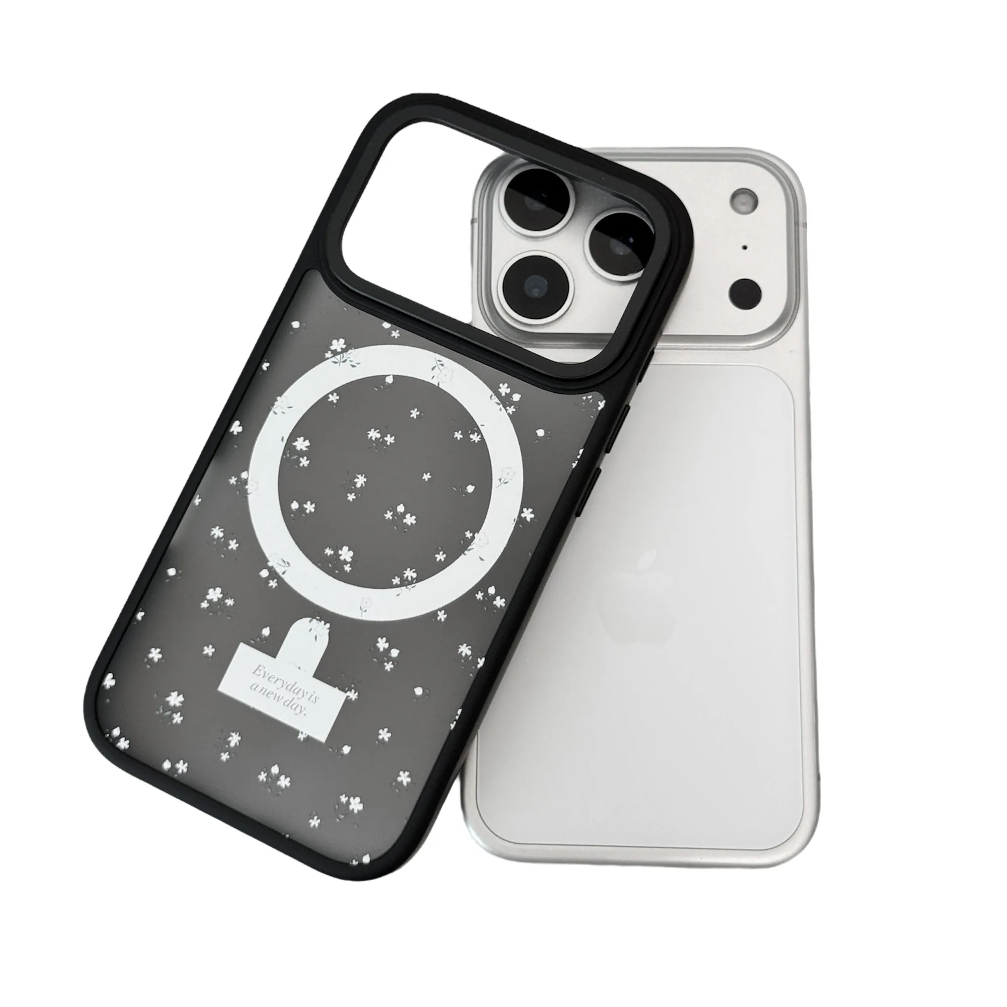 【FlowerBox Vol.45】磨砂透明黑MagSafe iPhone Case