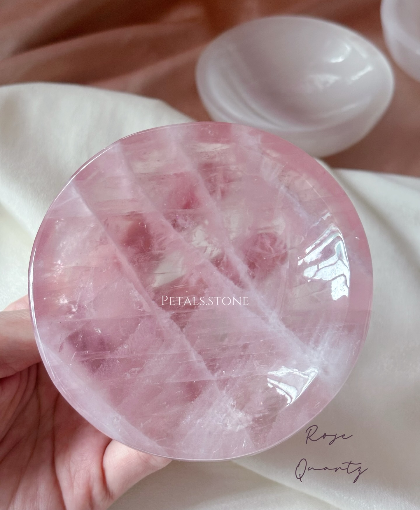 ☻Selenite Bowl ｜Rose Quartz Plate ♥