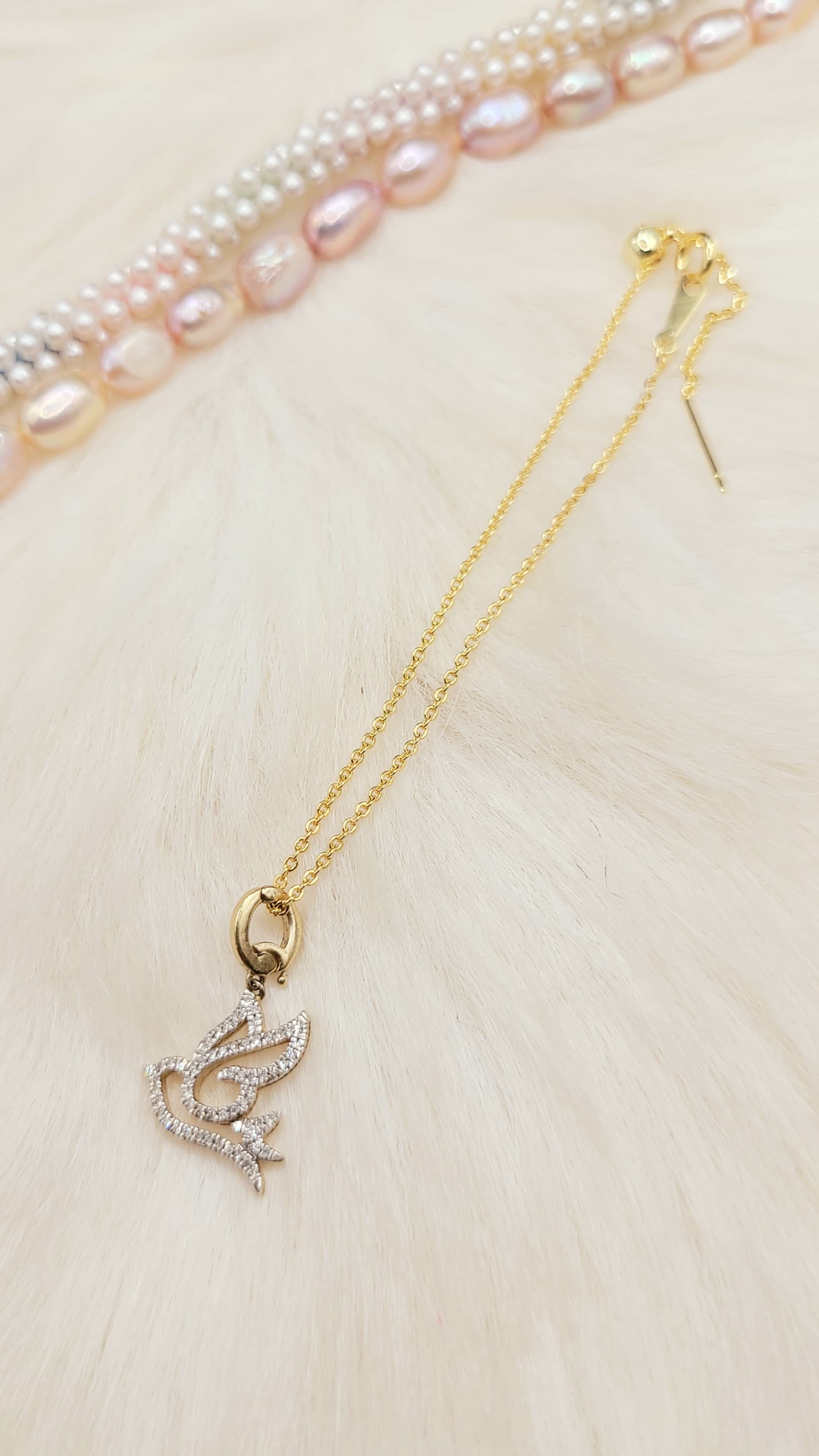 Ella Stein 鑽石白鴿純銀包金手鍊