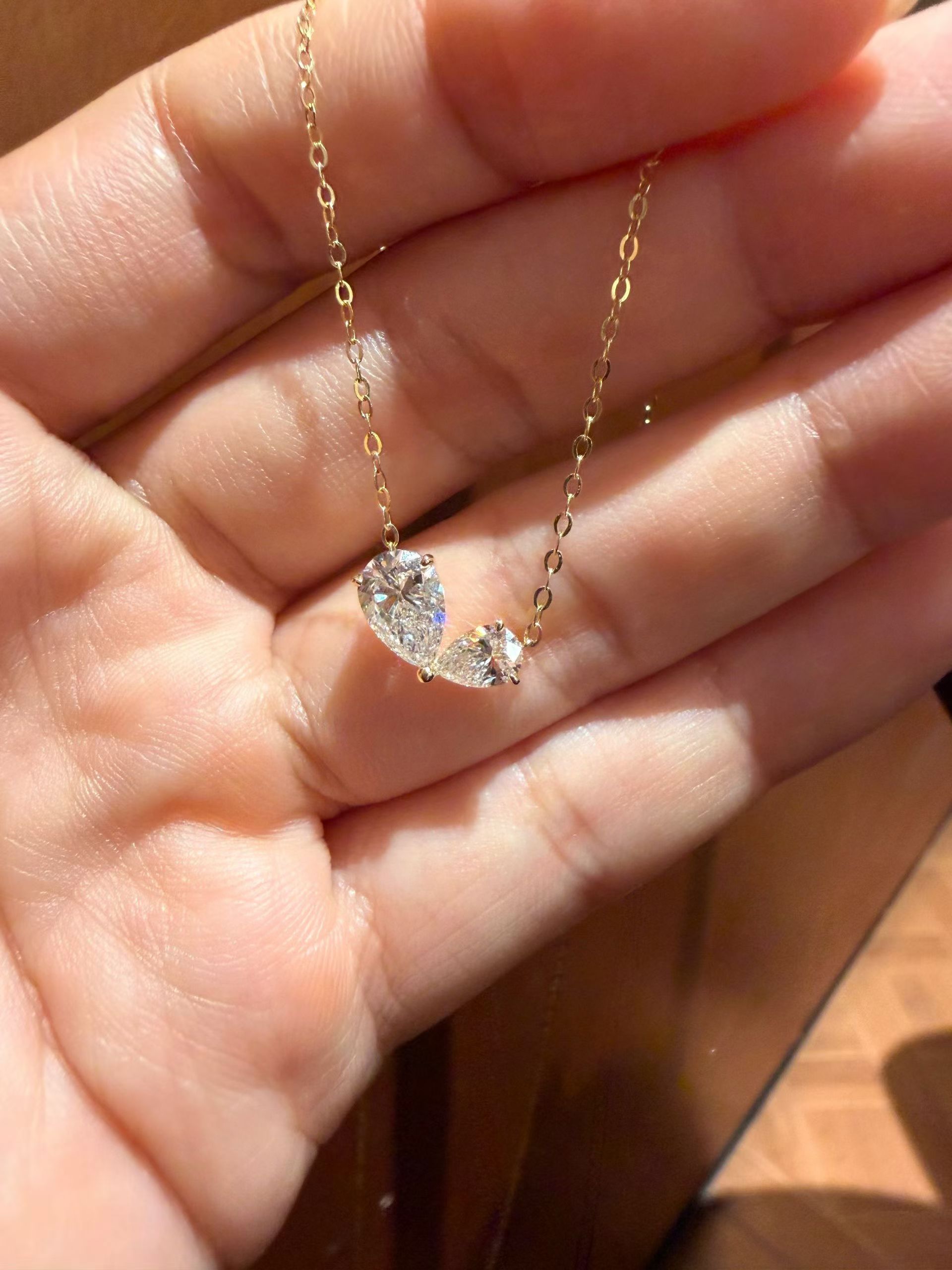 18K培育鑽石項鏈 D:0.81ct + d:0.32ct