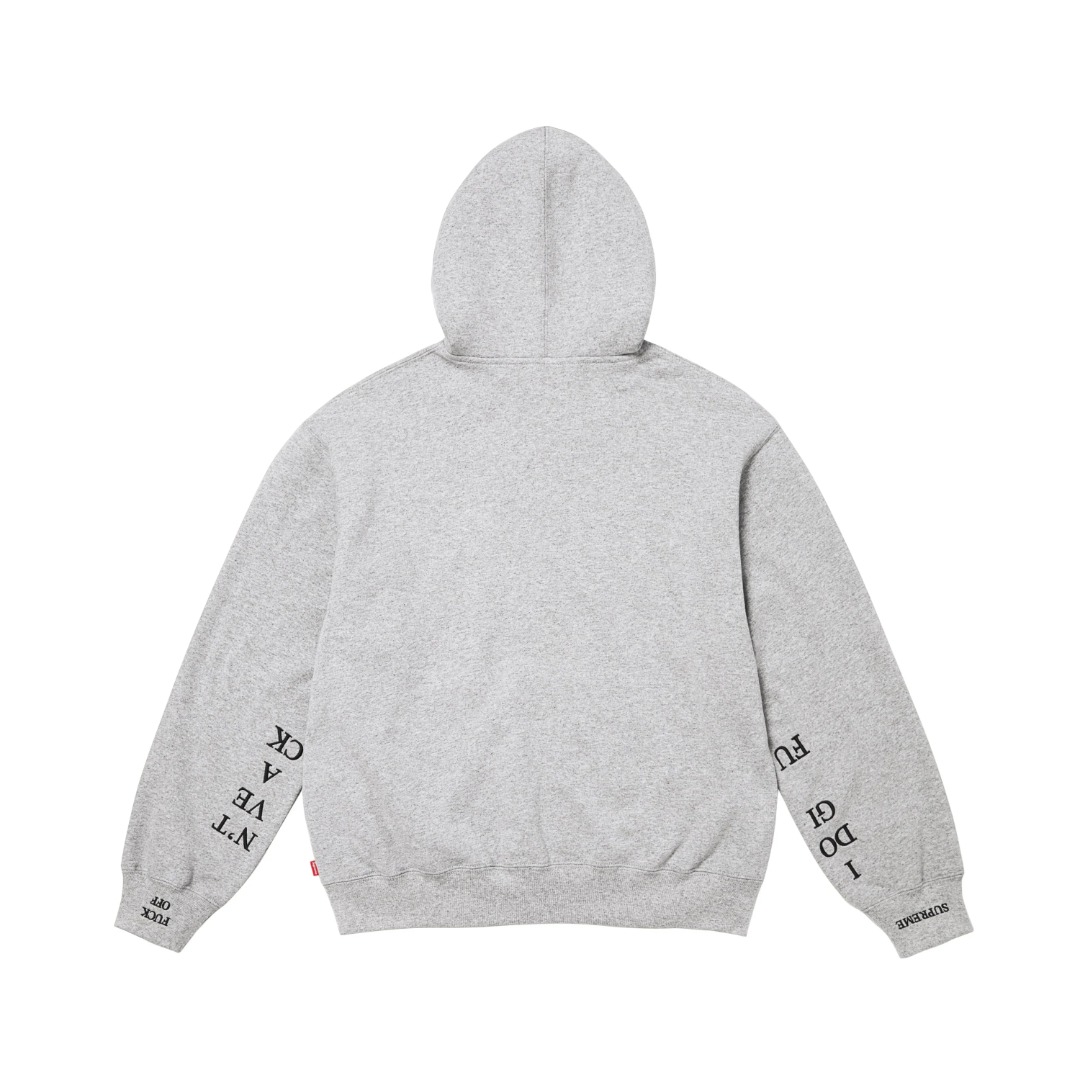 Supreme IDGAF Zip Up Hooded Sweatshirt