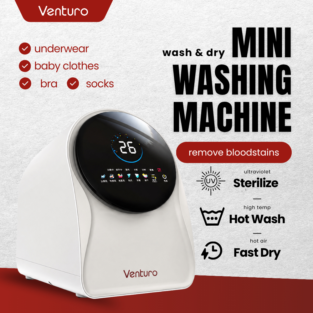 Venturo Smart Mini Washing Machine (Wash, Dry and UV sterilization)