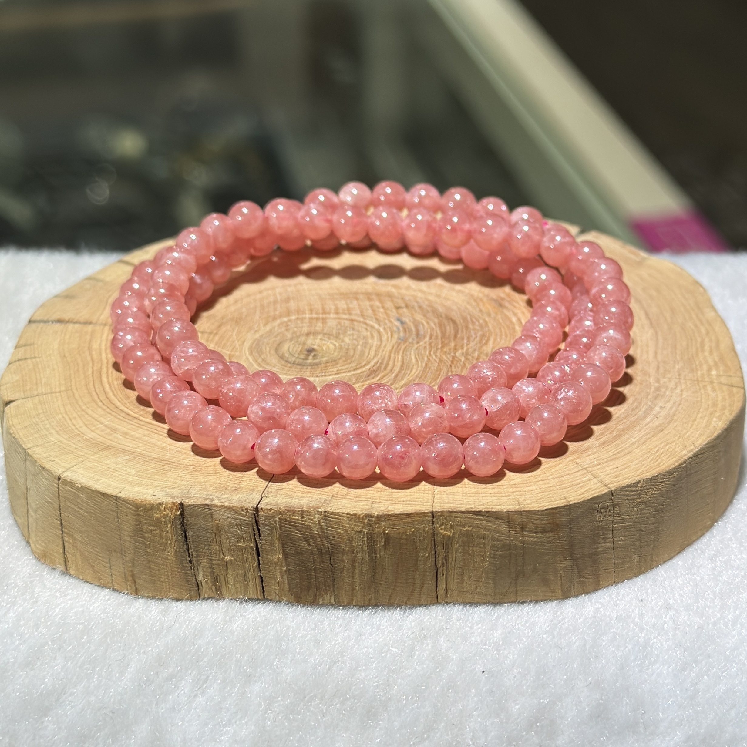 高品✨紅紋石多圈 6 mm +/-