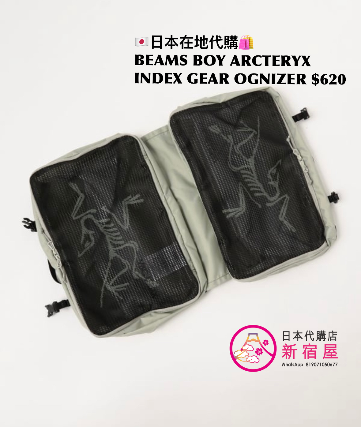 BEAMS BOY ARCTERYX INDEX GEAR ORAGANIZER
