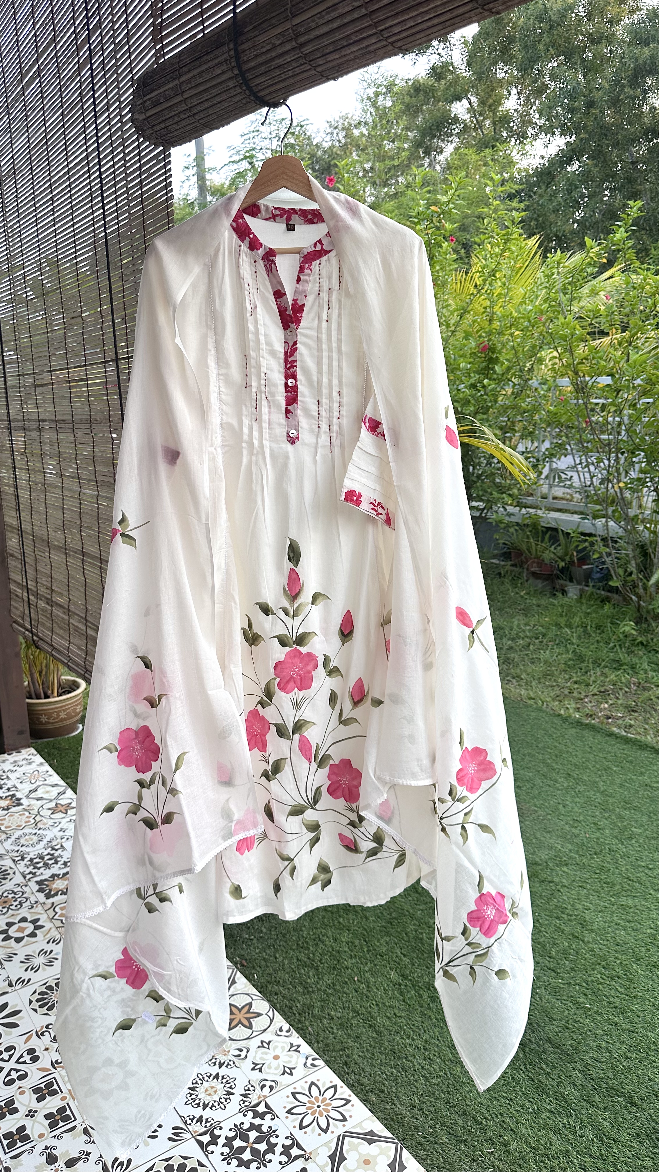 Pure Cotton Handpainted Kurta set with