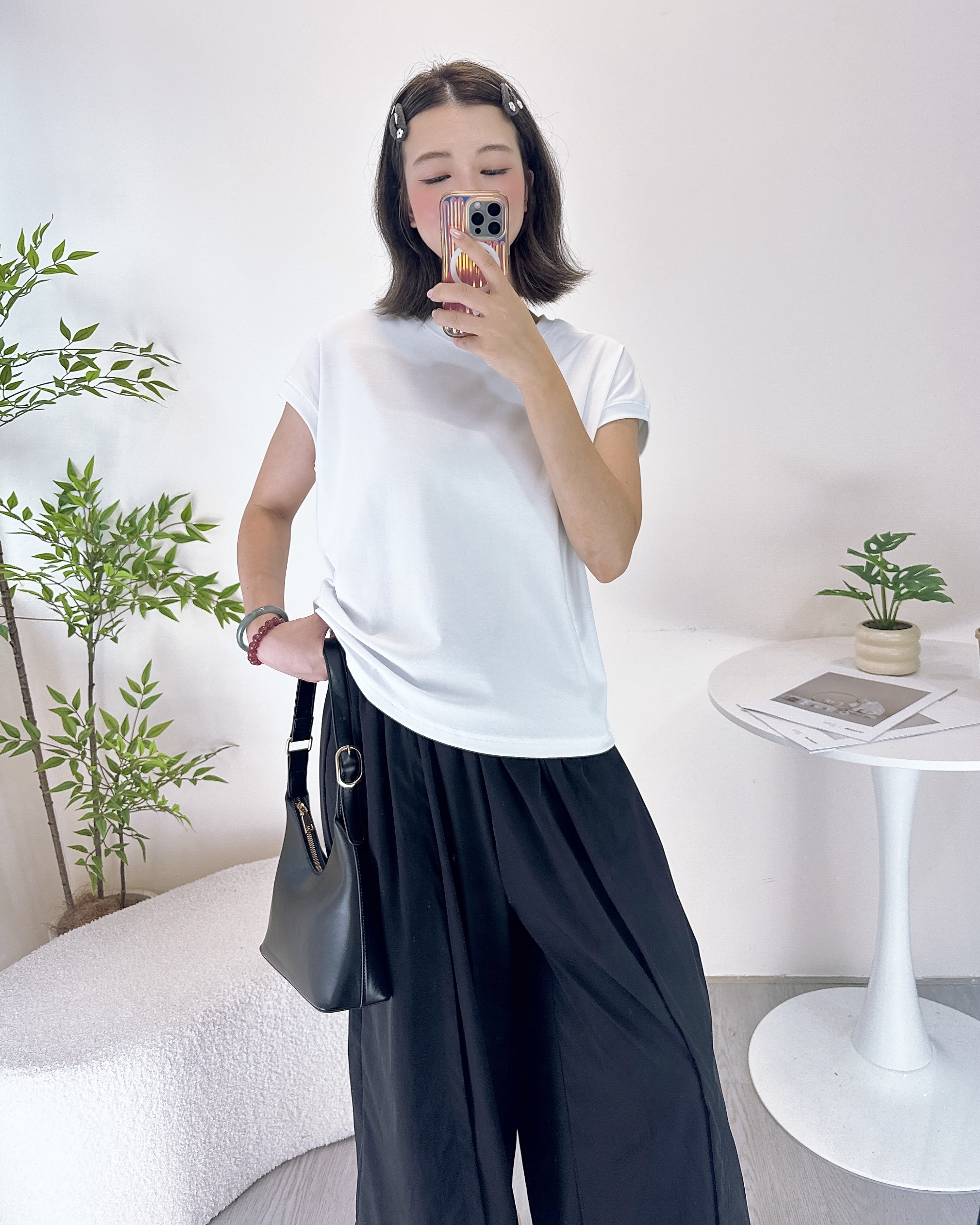 彈性純棉雞翼袖淨色上衣 8色