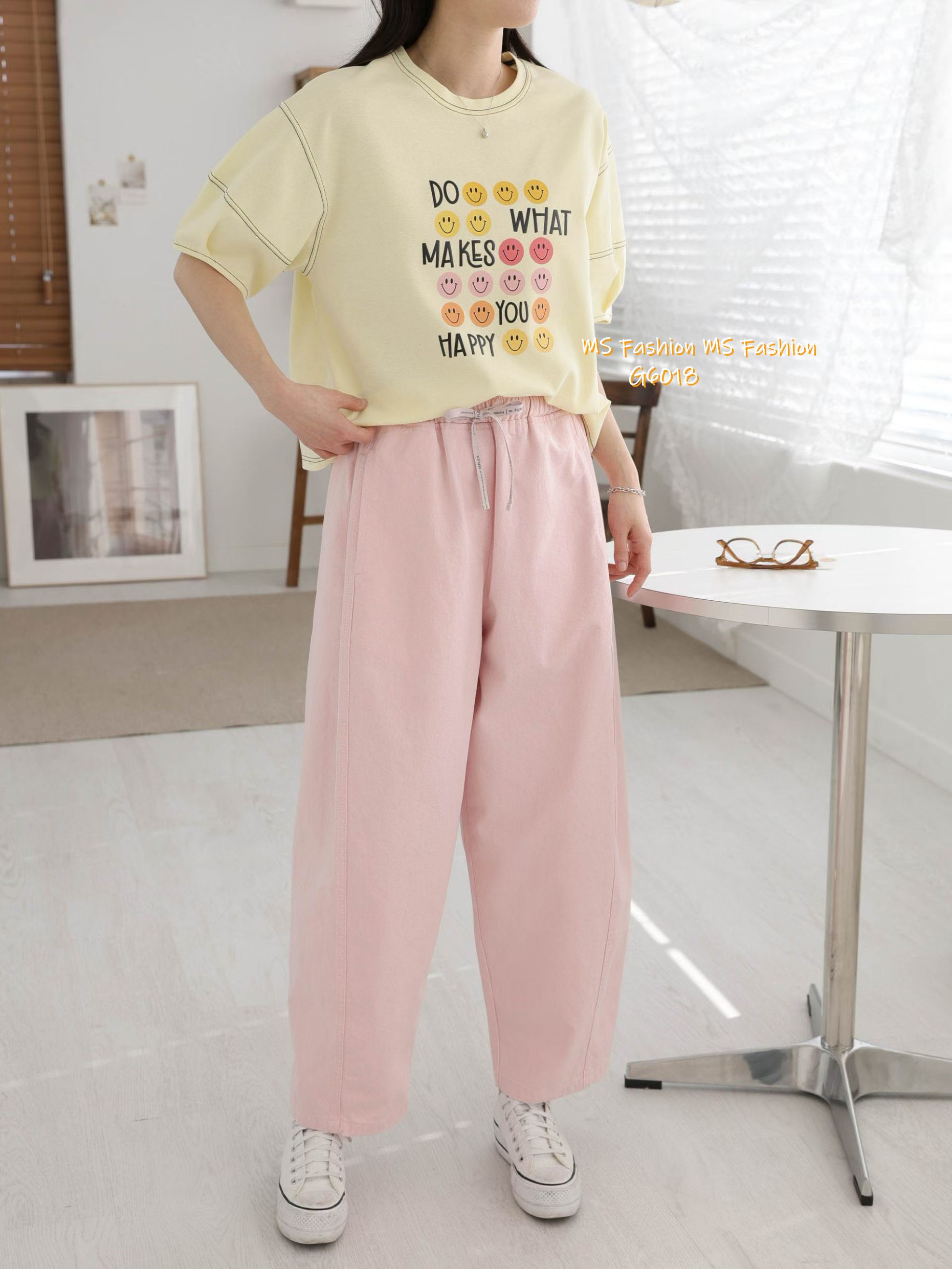 G6018 韓國🇰🇷可愛哈哈笑字母top