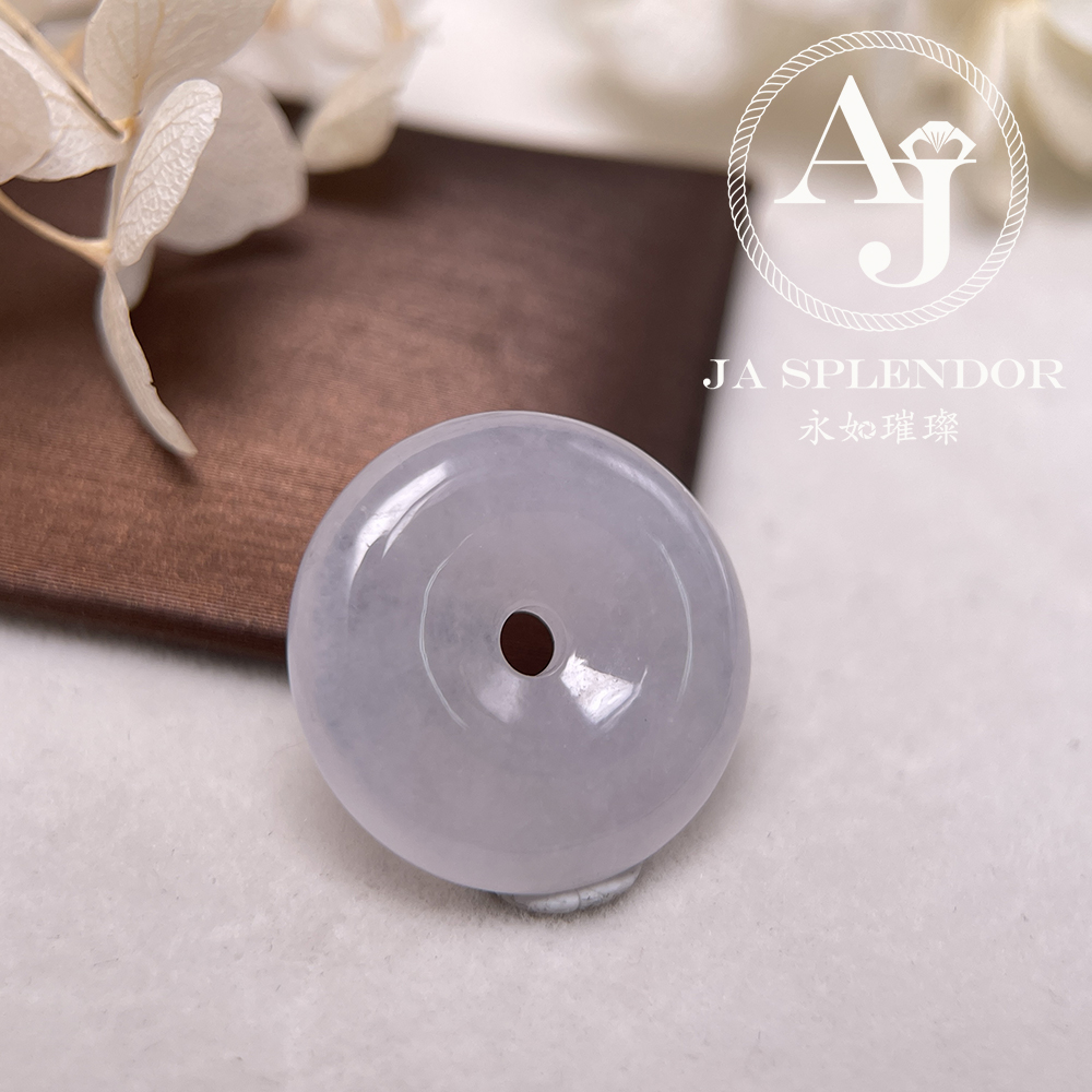 JN-176 天然翡翠A玉 冰種白翡平安扣