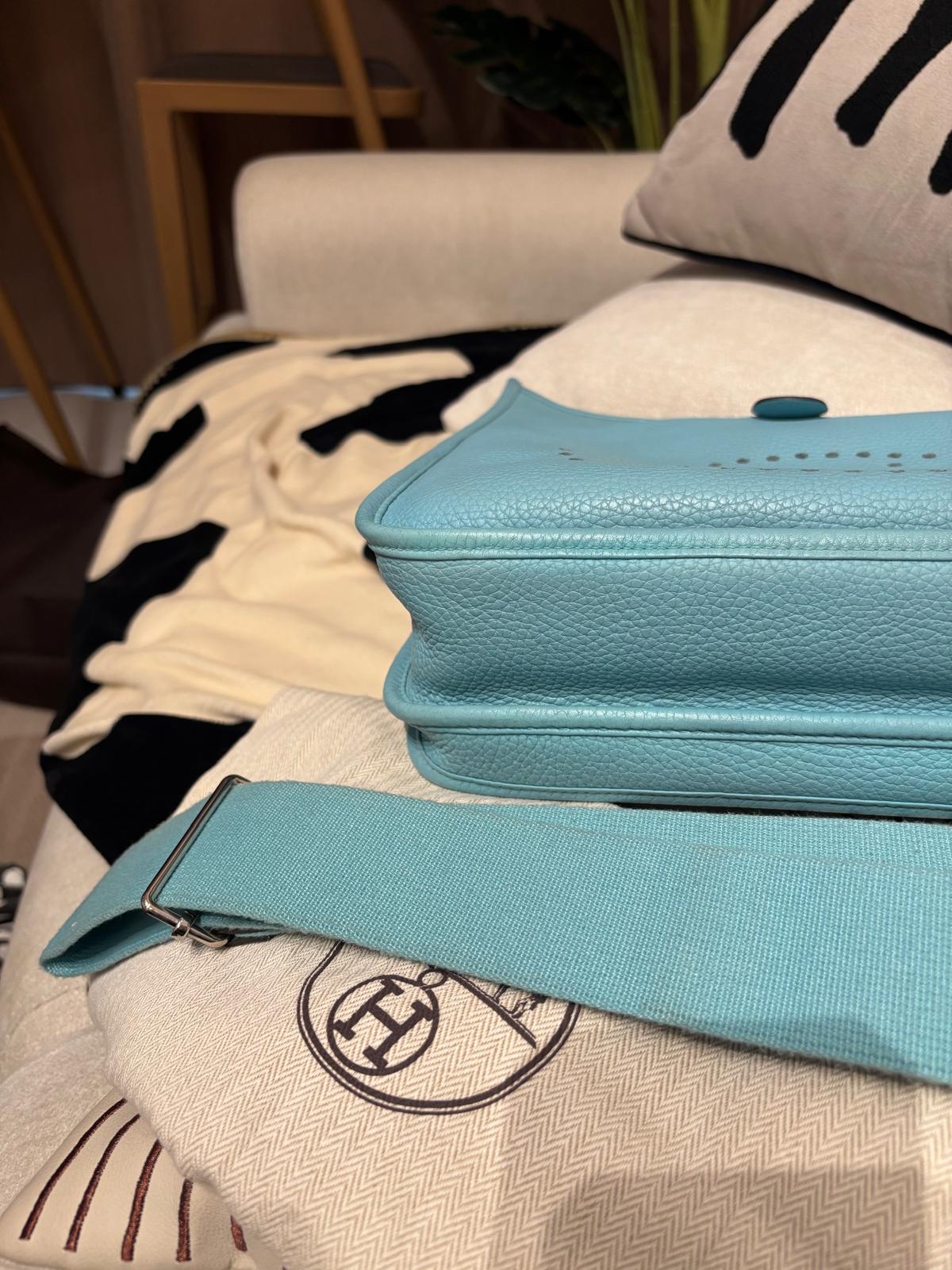 Hermes evelyne 29,STAMP T,blue atoll 100%Authentic ,95%new✅dust bag
