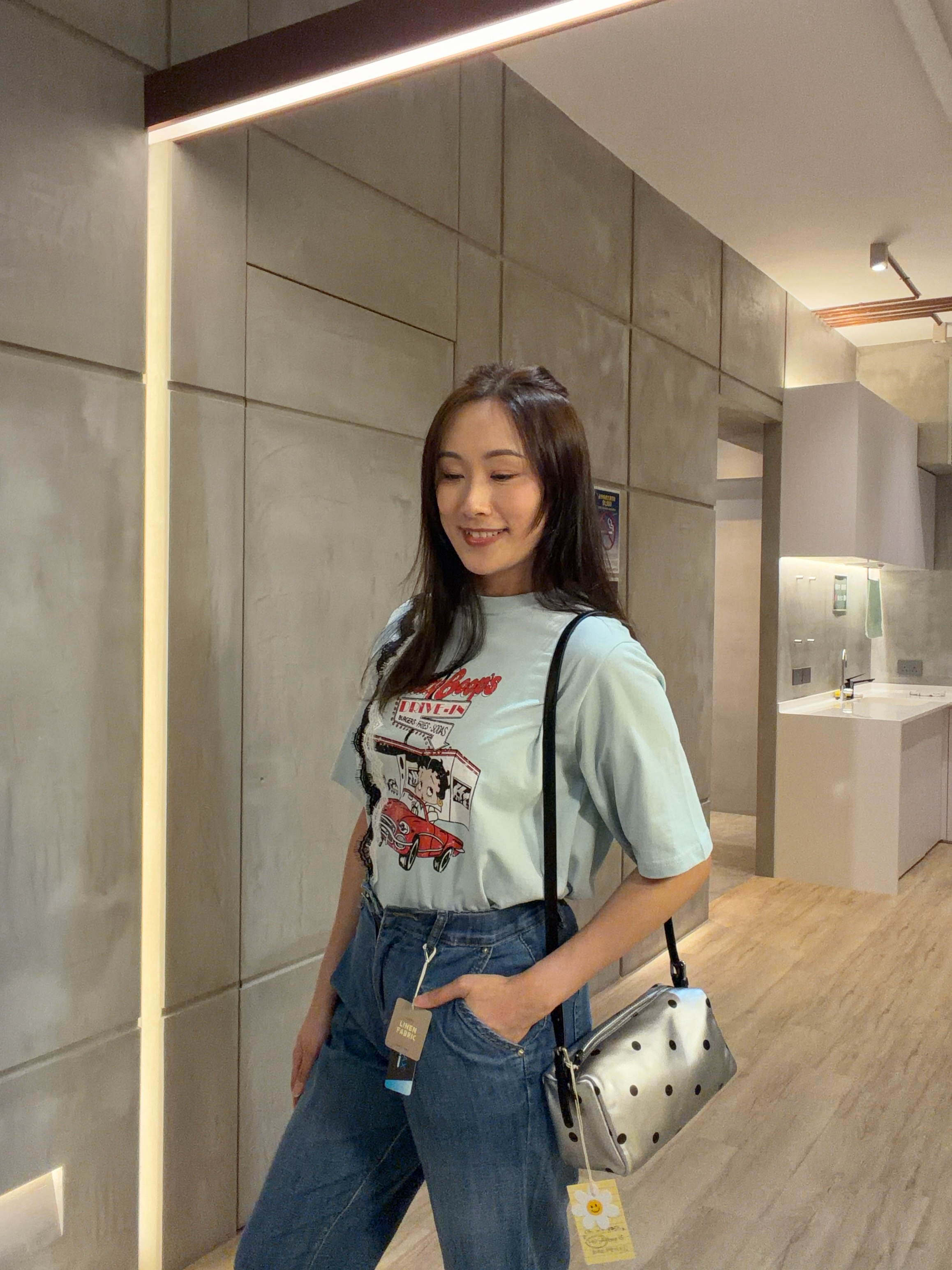 粉藍色Betty tee
