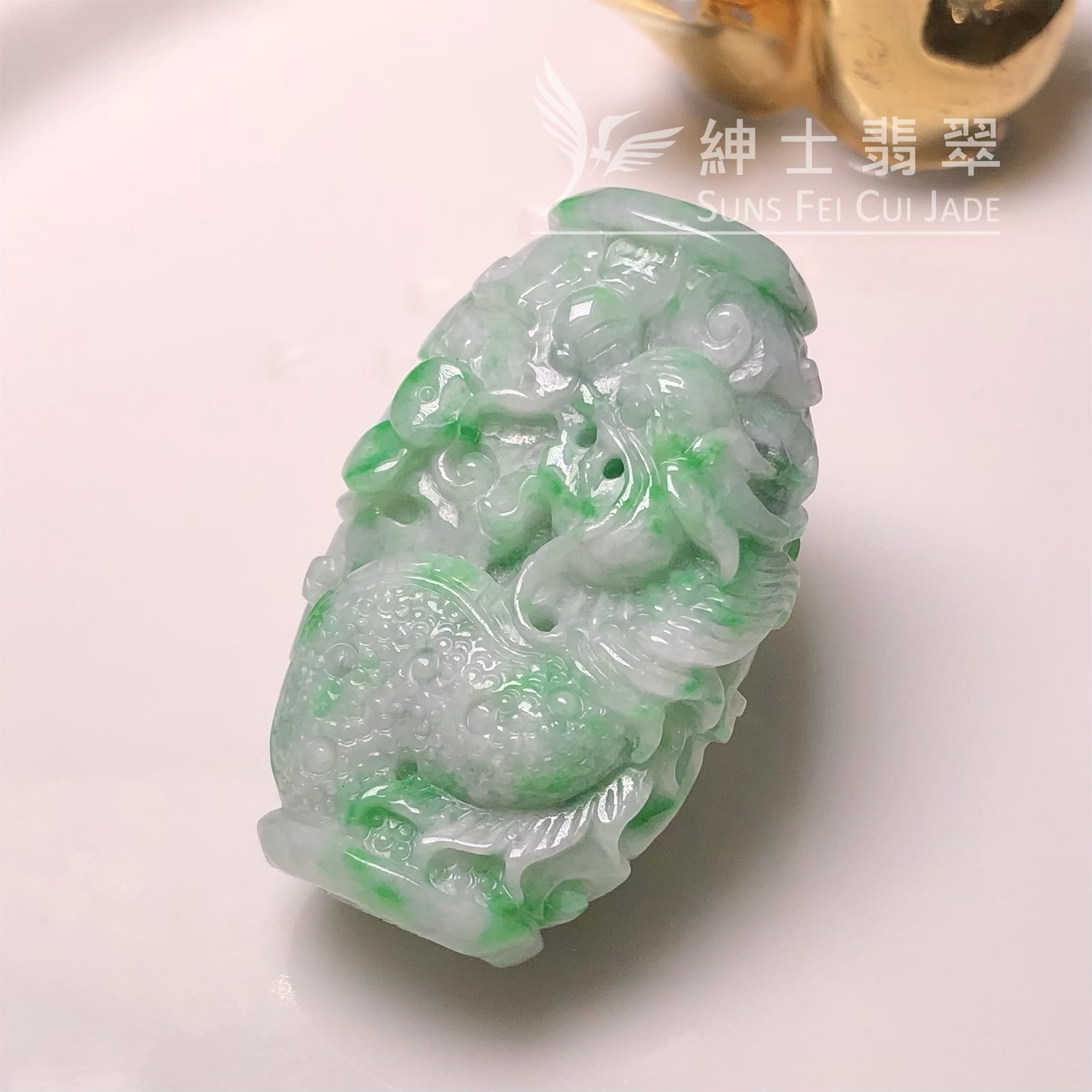 B07735 立體桶形龍吊墜