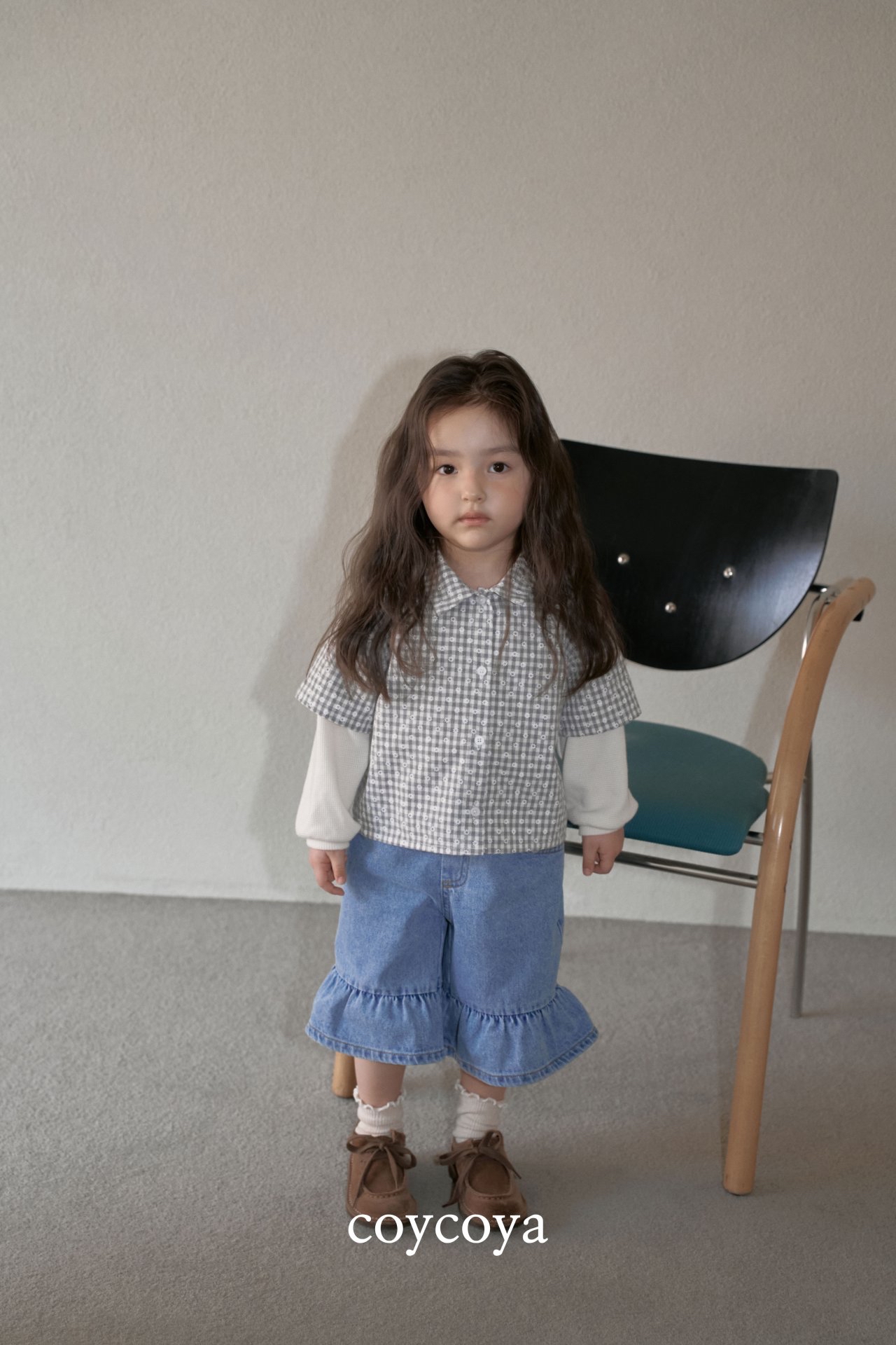 🌸預訂 韓國直送🌸🇰🇷COYCOYA兩色荷葉邊寬鬆牛仔褲