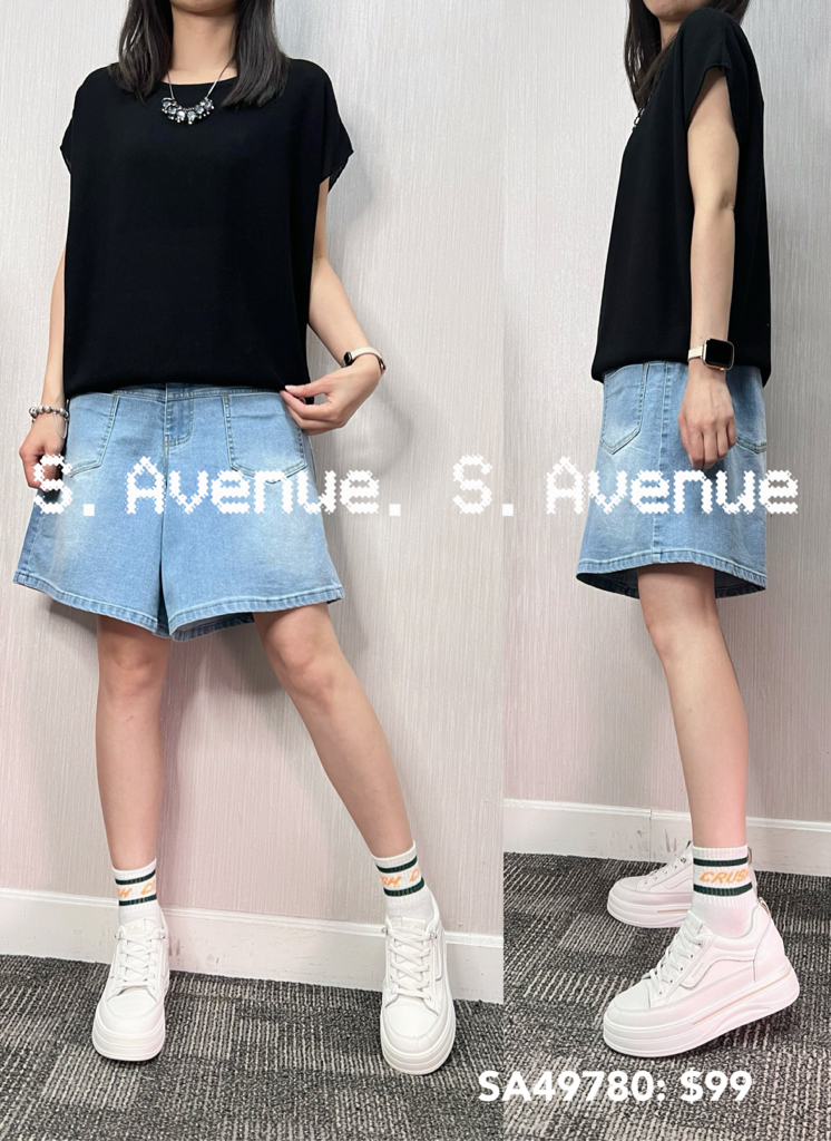 SA49780: 短袖淨色百搭線top