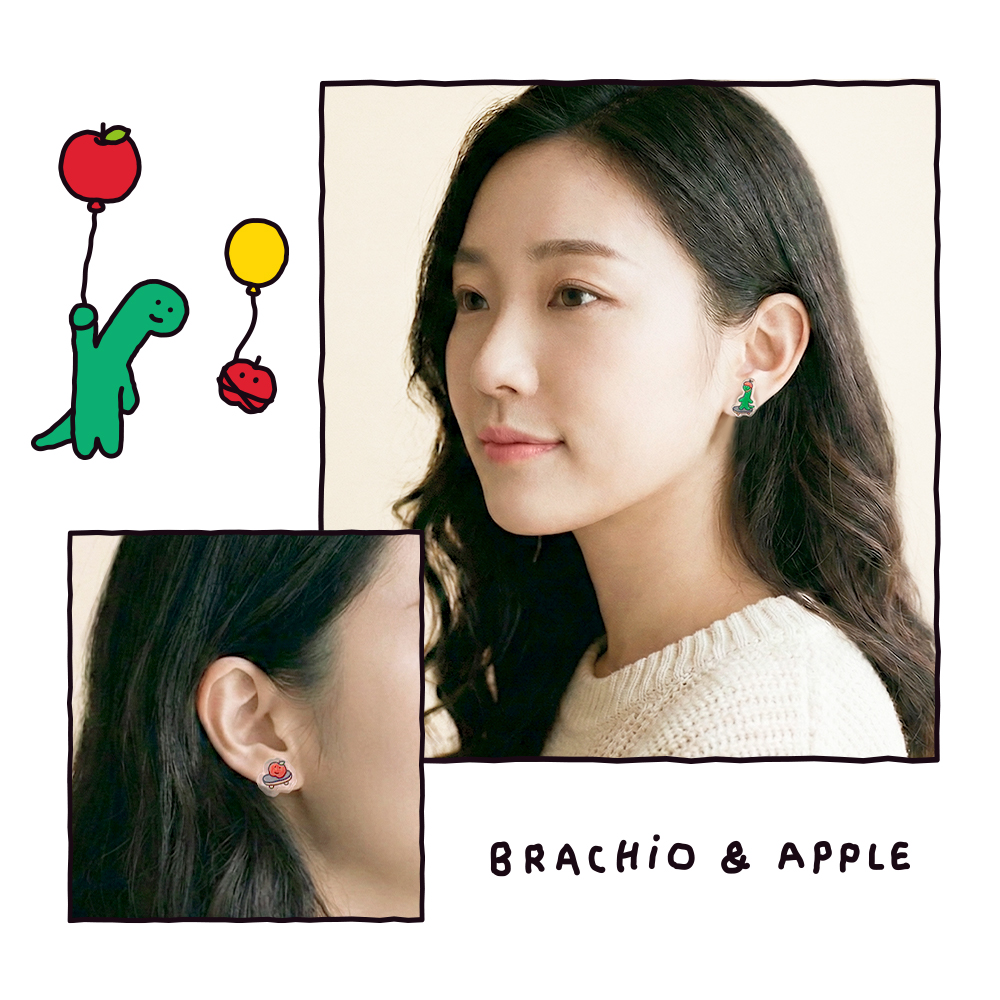 📦訂購 台灣限定 STORY 故事銀飾 x JOGUMAN BRACHIO&APPLE 耳環