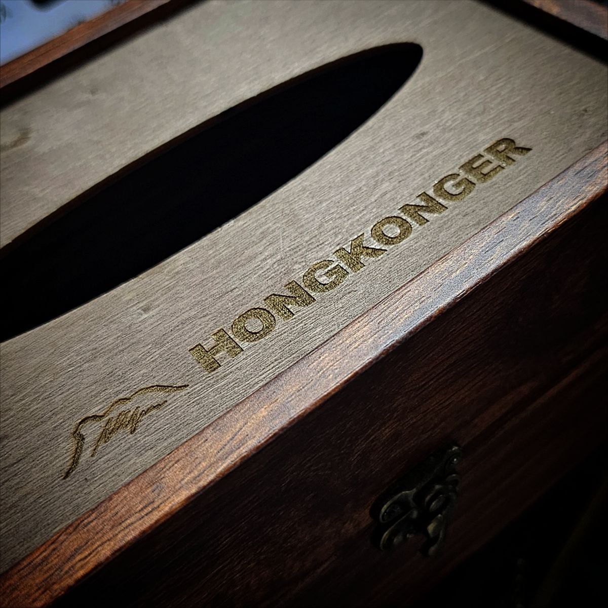 HONGKONGER 實木復古風格紙巾盒