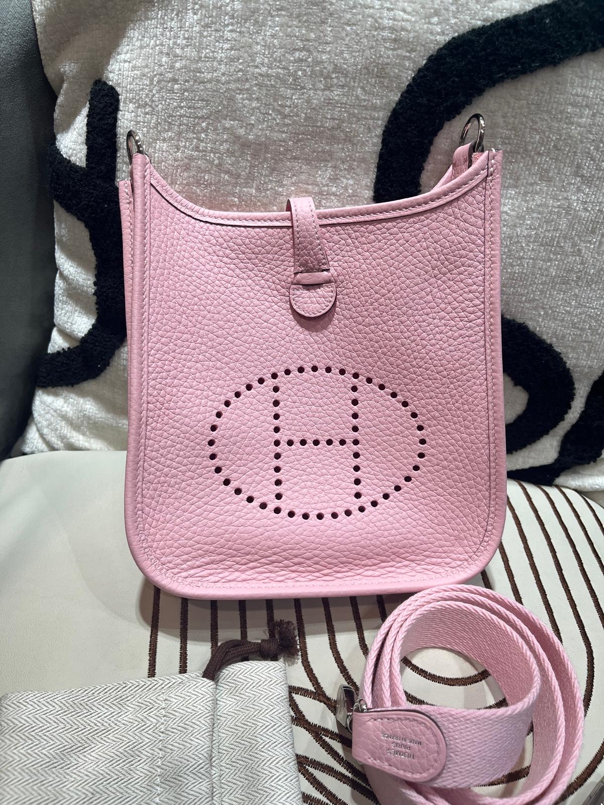 全新 Hermes Mini Evelyne 櫻花粉 Stamp K 100%Authentic, 100%new ✅Dust bag ✅box