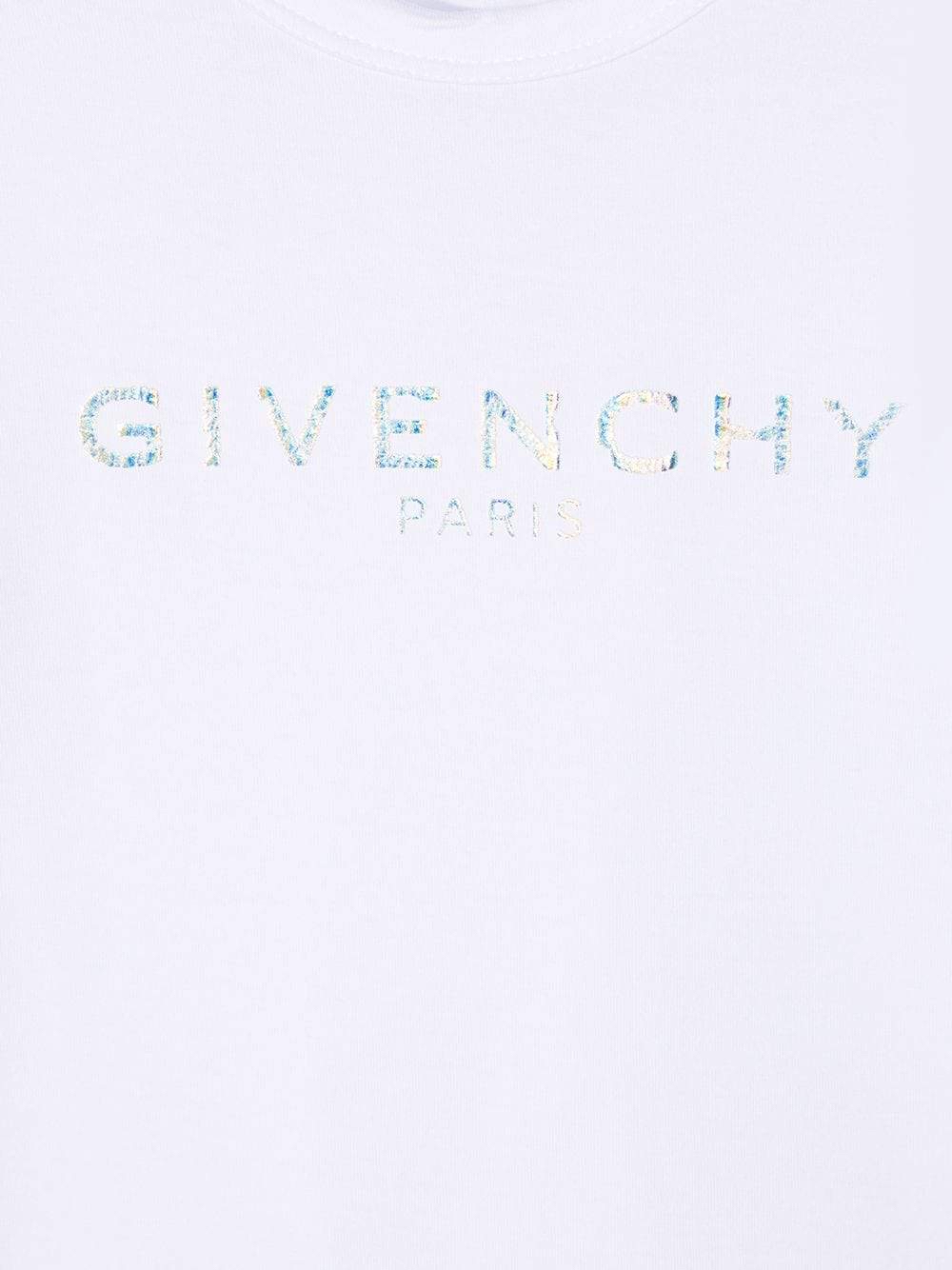 Givenchy kids  白色幻彩logo tee