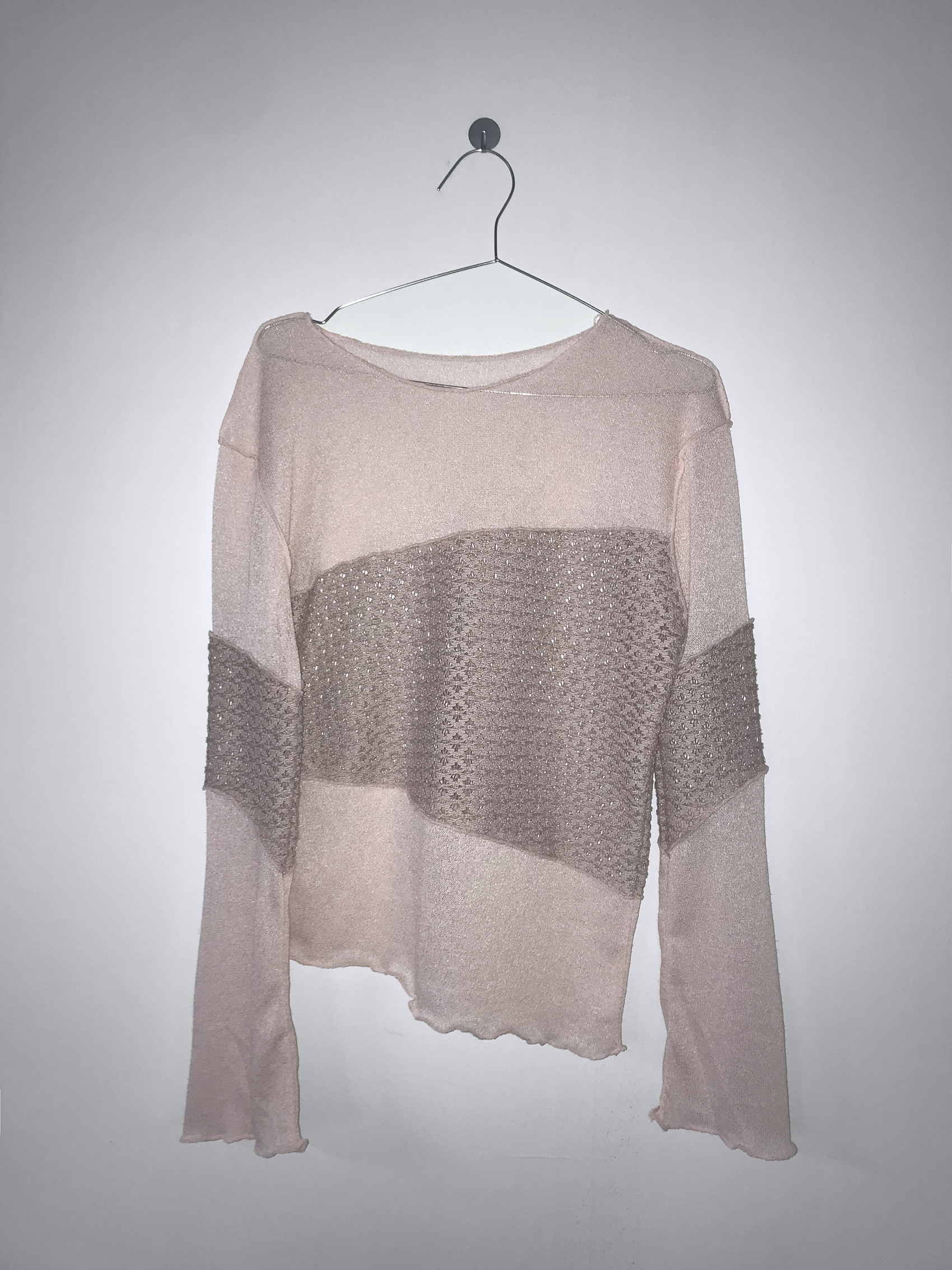 Asymmetrical Sheer Knit Top